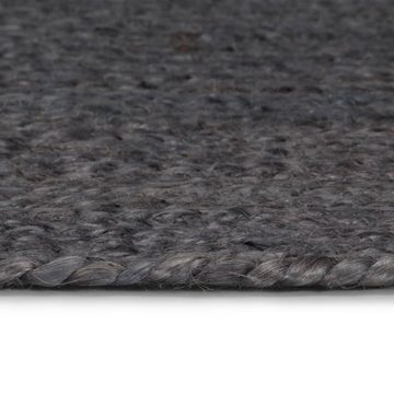 Teppich Handgefertigt Jute Rund 180 cm Dunkelgrau, furnicato, Runde