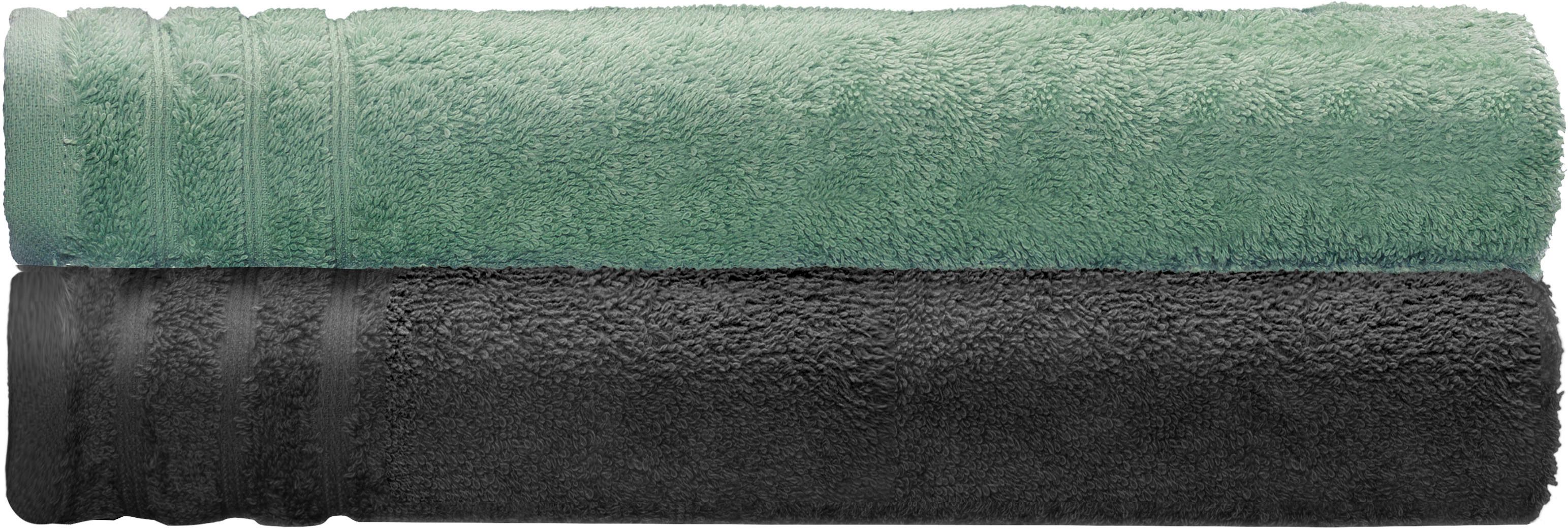 Kleine Wolke Duschtücher Royal, 2 Stück oder 4 Stück (70/140 cm), Frottier (Set, 2-St), Uni Farben, mit Bordüre, weich, in verschiedenen Sets erhältlich