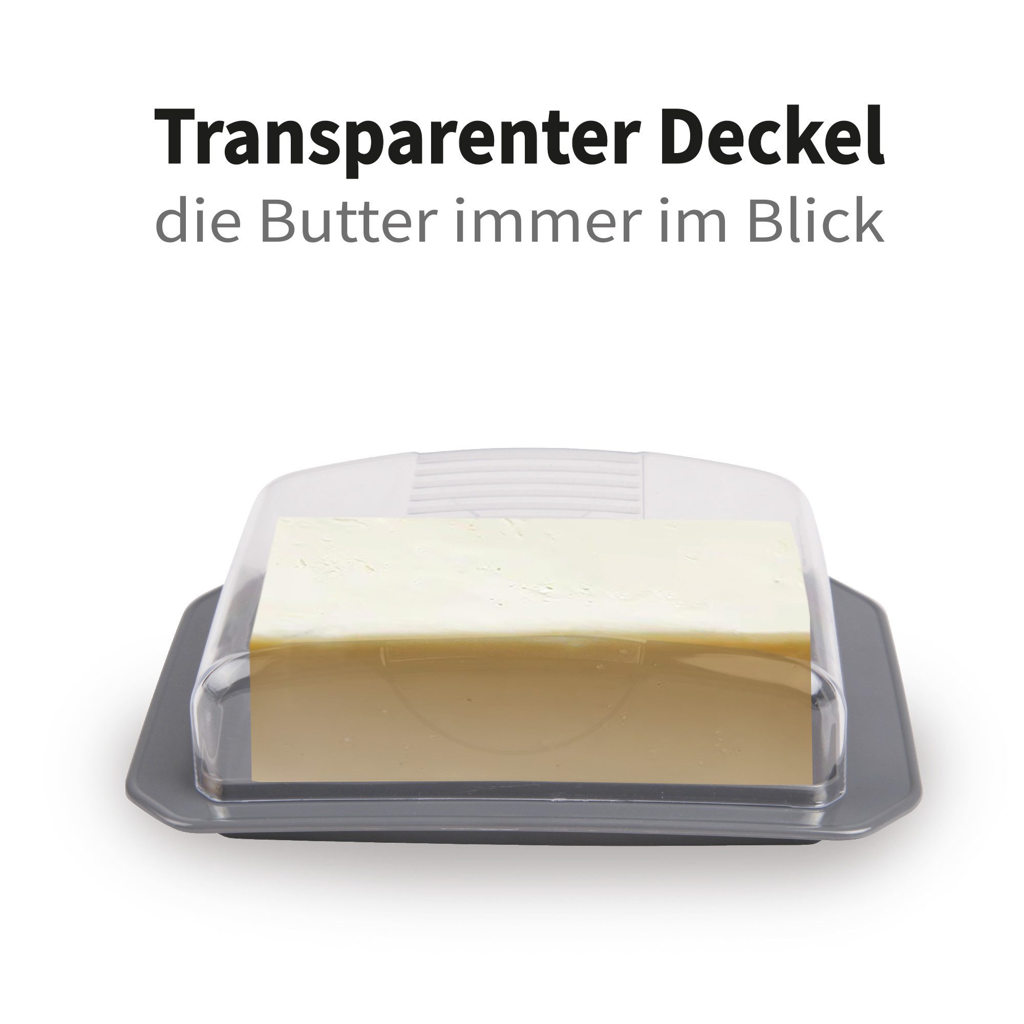 Pro Home Butterdose mit Deckel (BPA-freiem, bruchsicherem Kunststoff), Kunststoff, (Set, 1x Deckel, 1x Unterboden), Butterbehälter & Butterbox mit 250g
