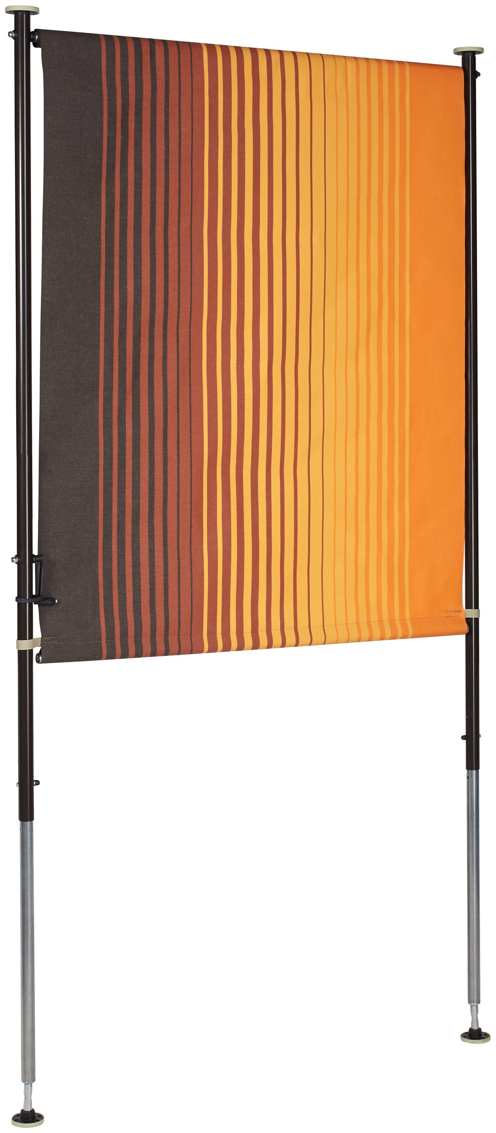 Angerer Freizeitmöbel Klemm-Senkrechtmarkise Nr. 100 orange/braun, BxH: 120x225 cm