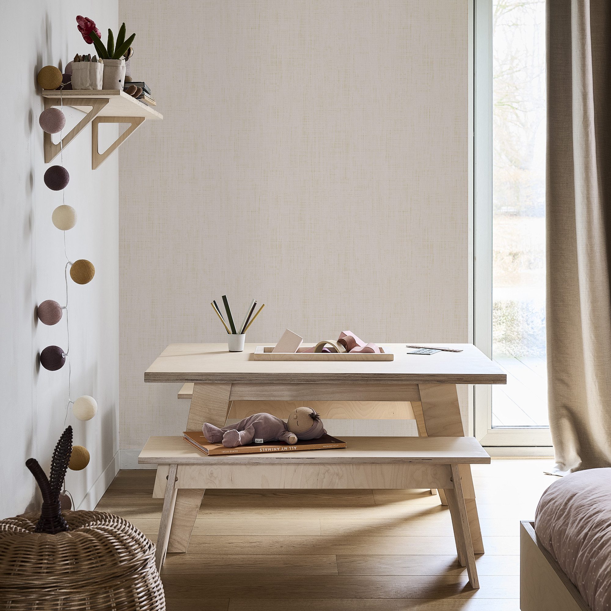 vtwonen Vliestapete Linnen, geprägt, unifarben mit Farbeinsatz, (1 St), Design Tapeten