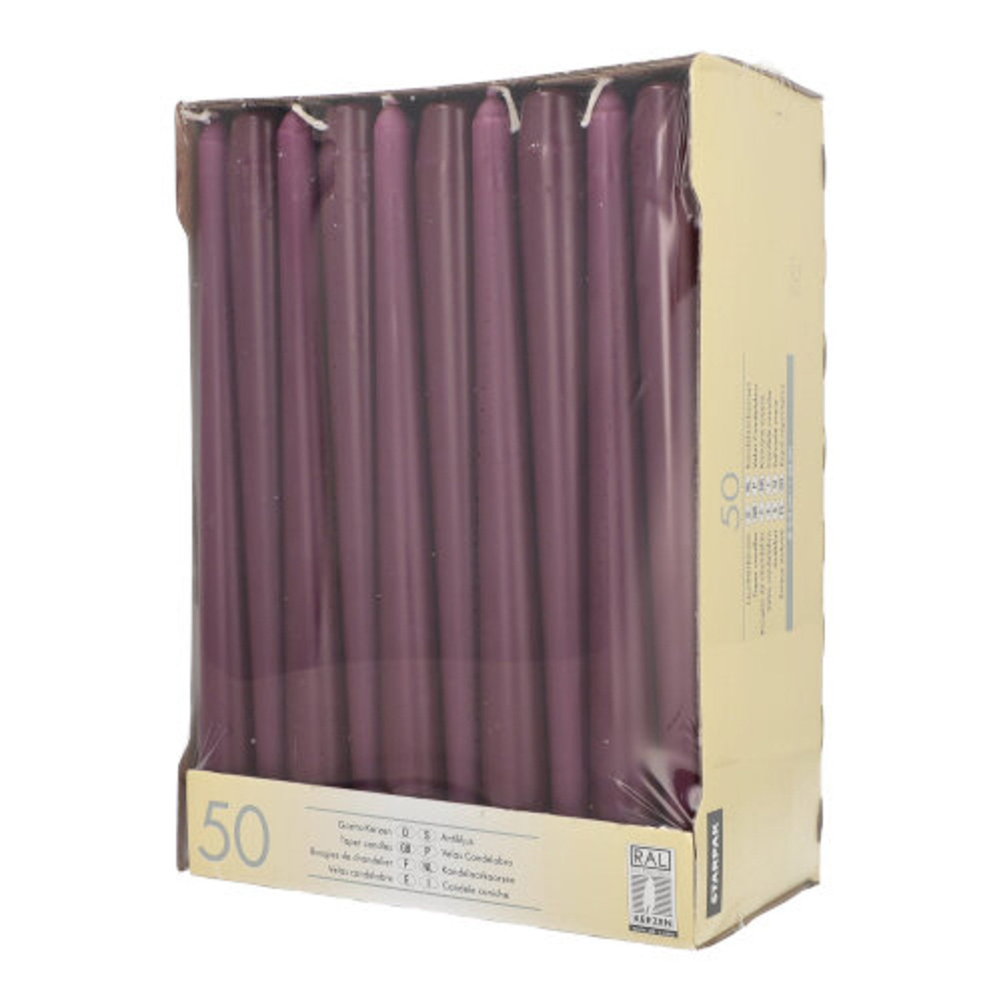 PAPSTAR Spitzkerze, Spitzkerzen 2,2x25cm 50 Stück Violett