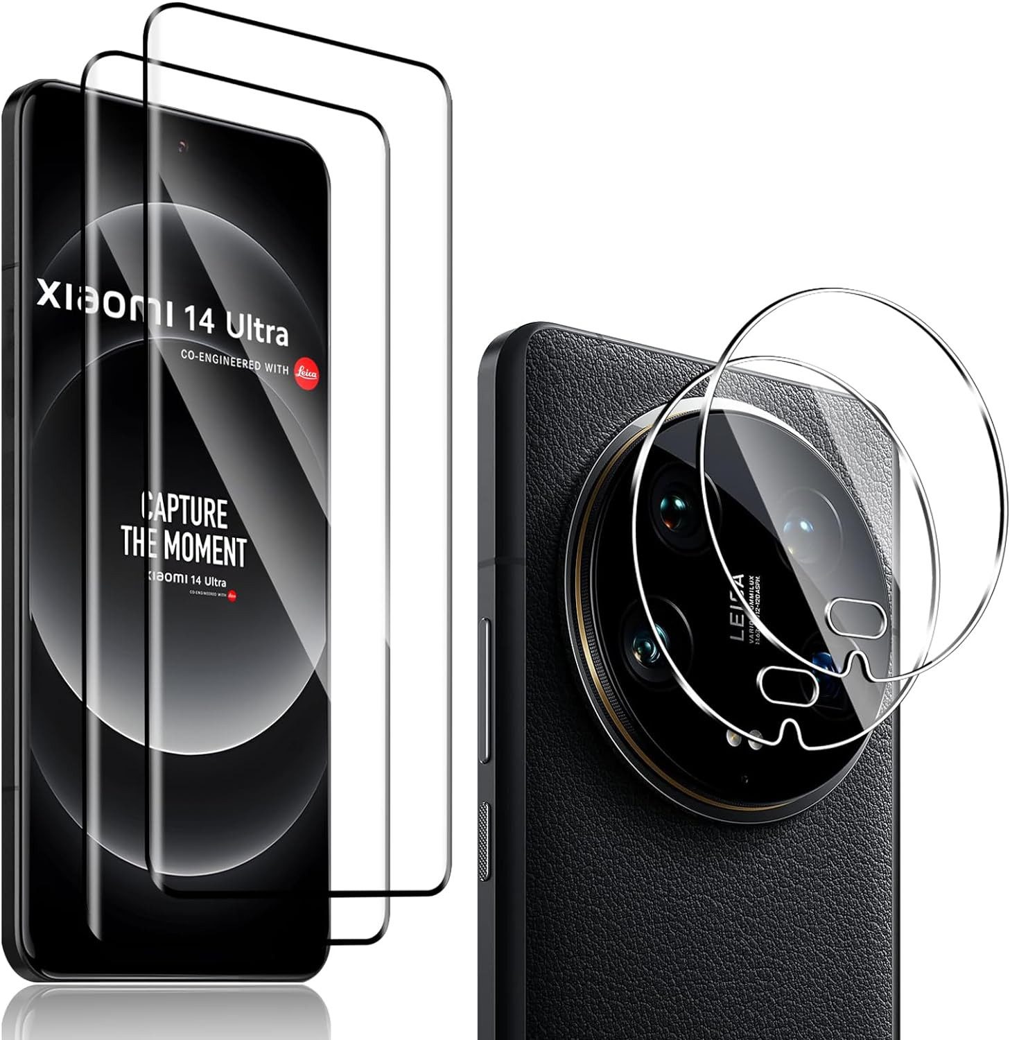 MSM Displayschutzglas 2X 3D Schutzglas (Display + Kamera) für Xiaomi 14 Ultra Panzerfolie