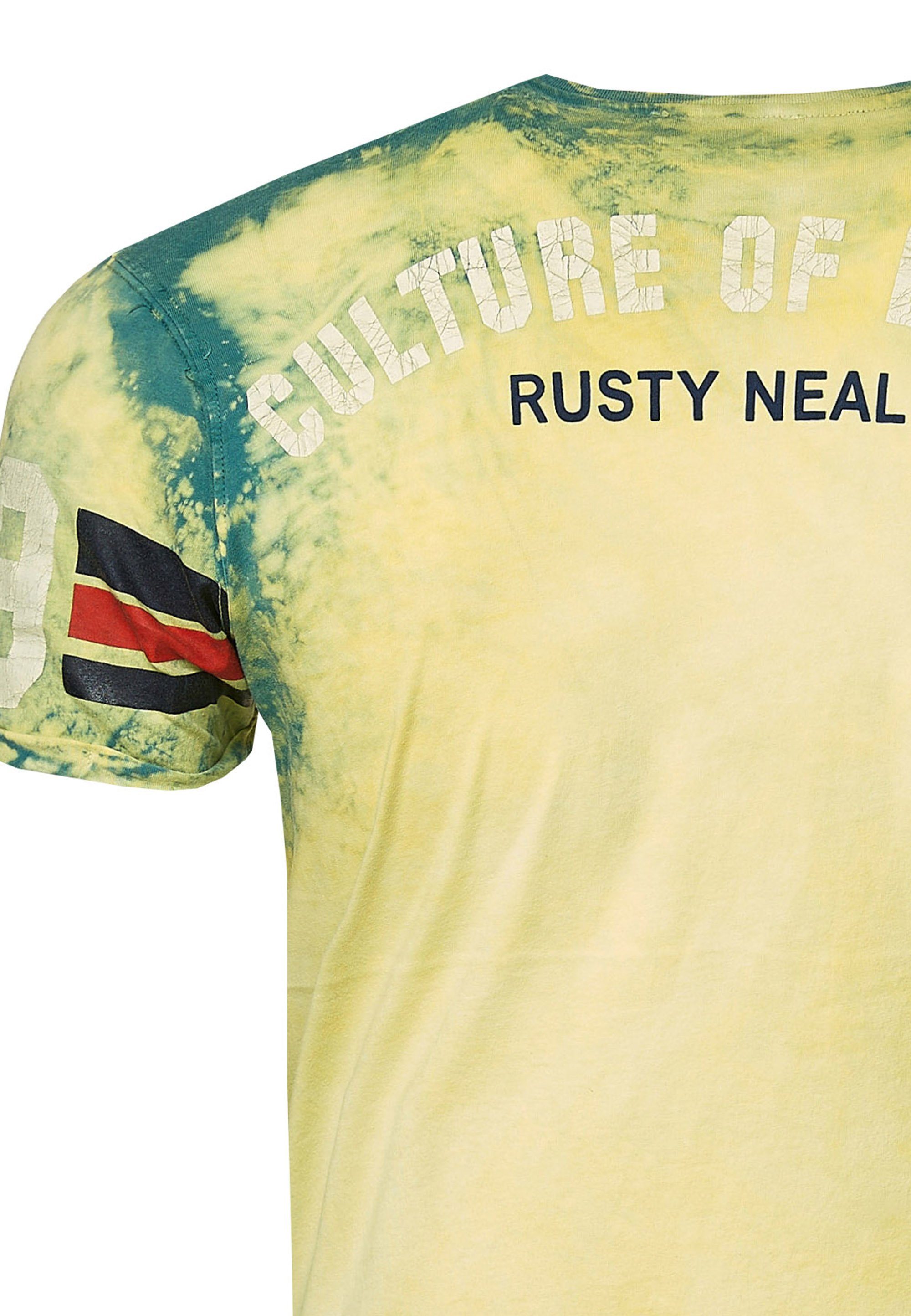 in Vintage-Optik Rusty T-Shirt Neal cooler grün-gelb