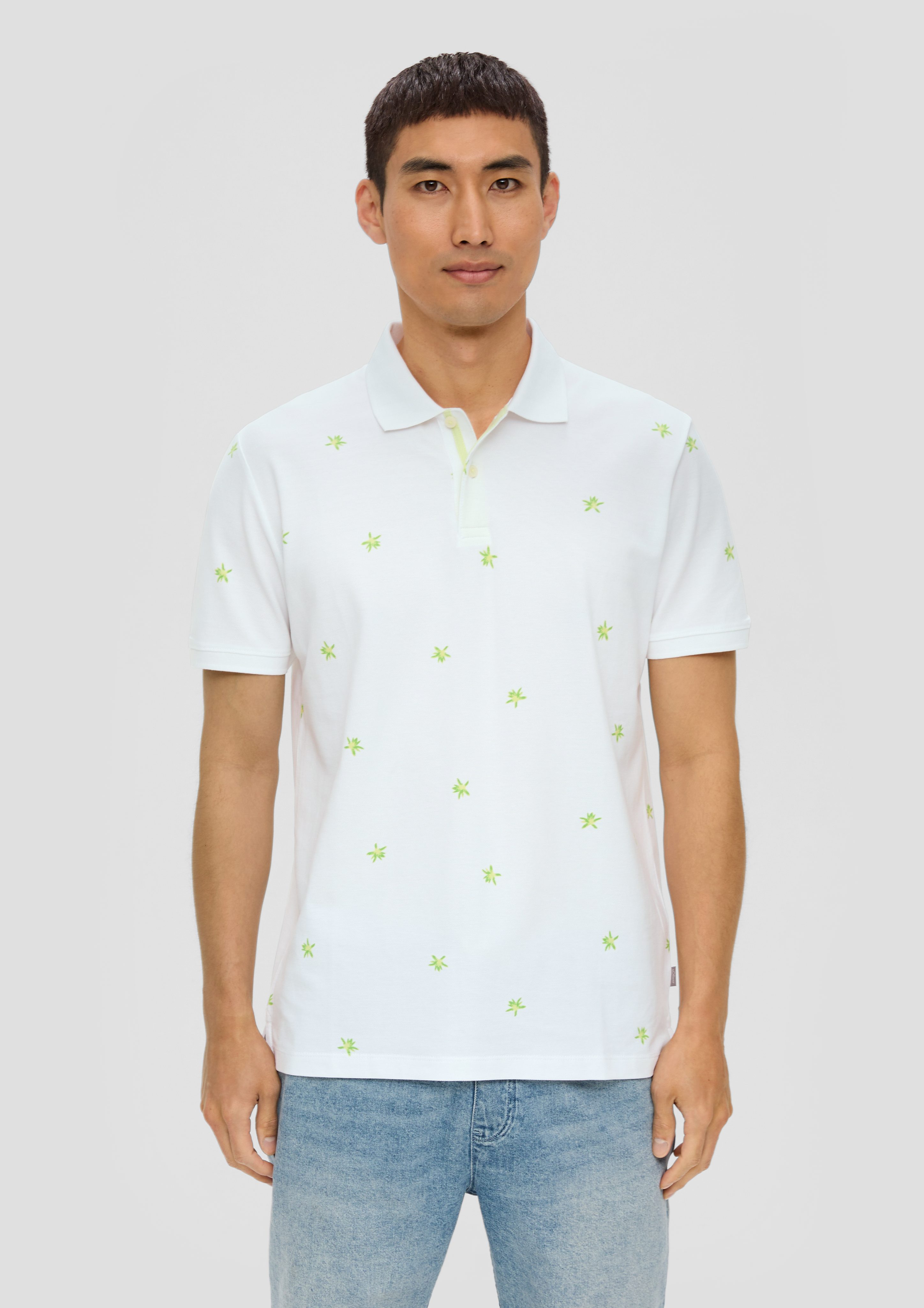 s.Oliver Kurzarmshirt Poloshirt mit All-over-Print und günstig online kaufen