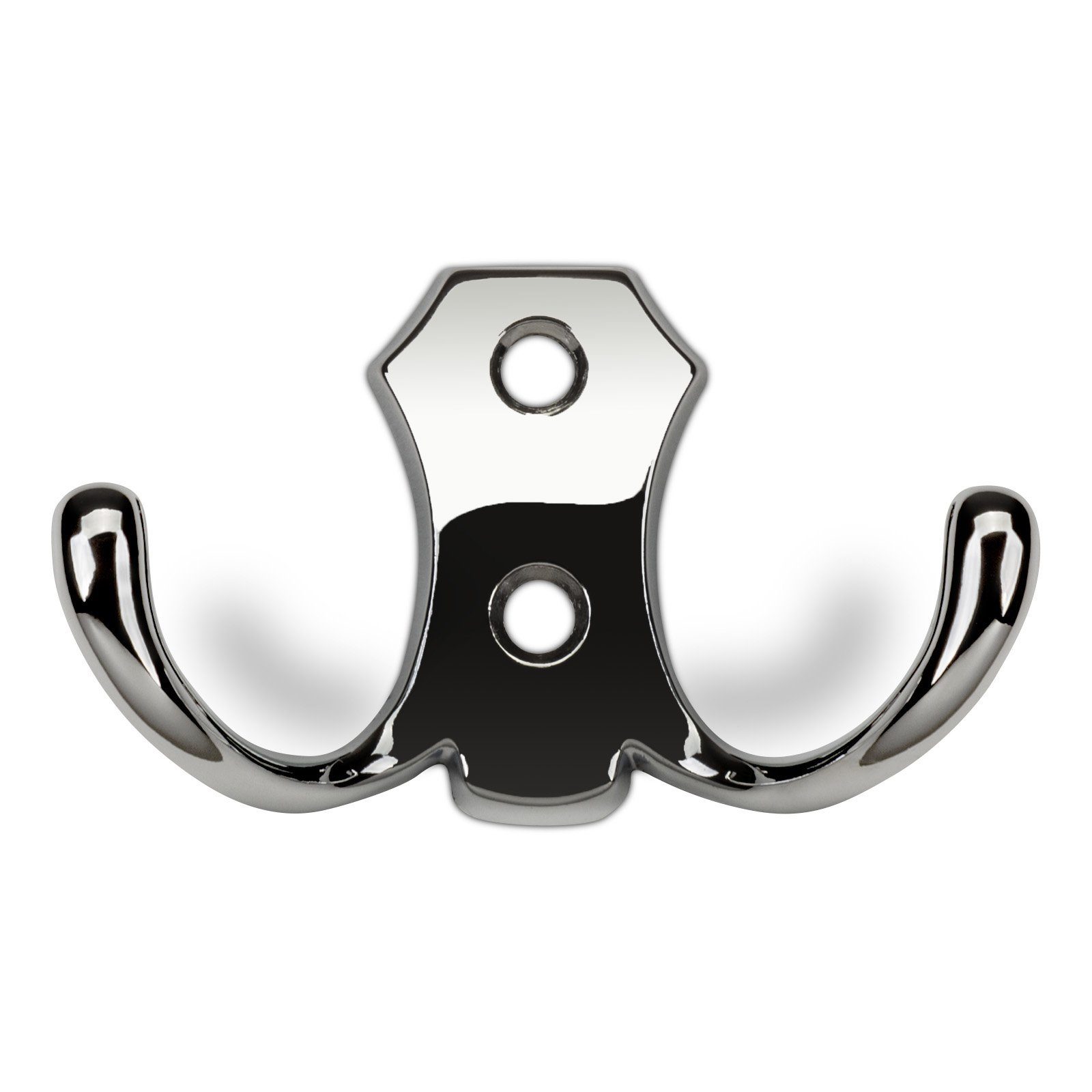 SO-TECH® Garderobenhaken LENA, Lochabstand 20 mm, zwei Größen, Metall massiv, Chrom poliert, Höhe 48 mm, 2-fach, inkl. Schrauben