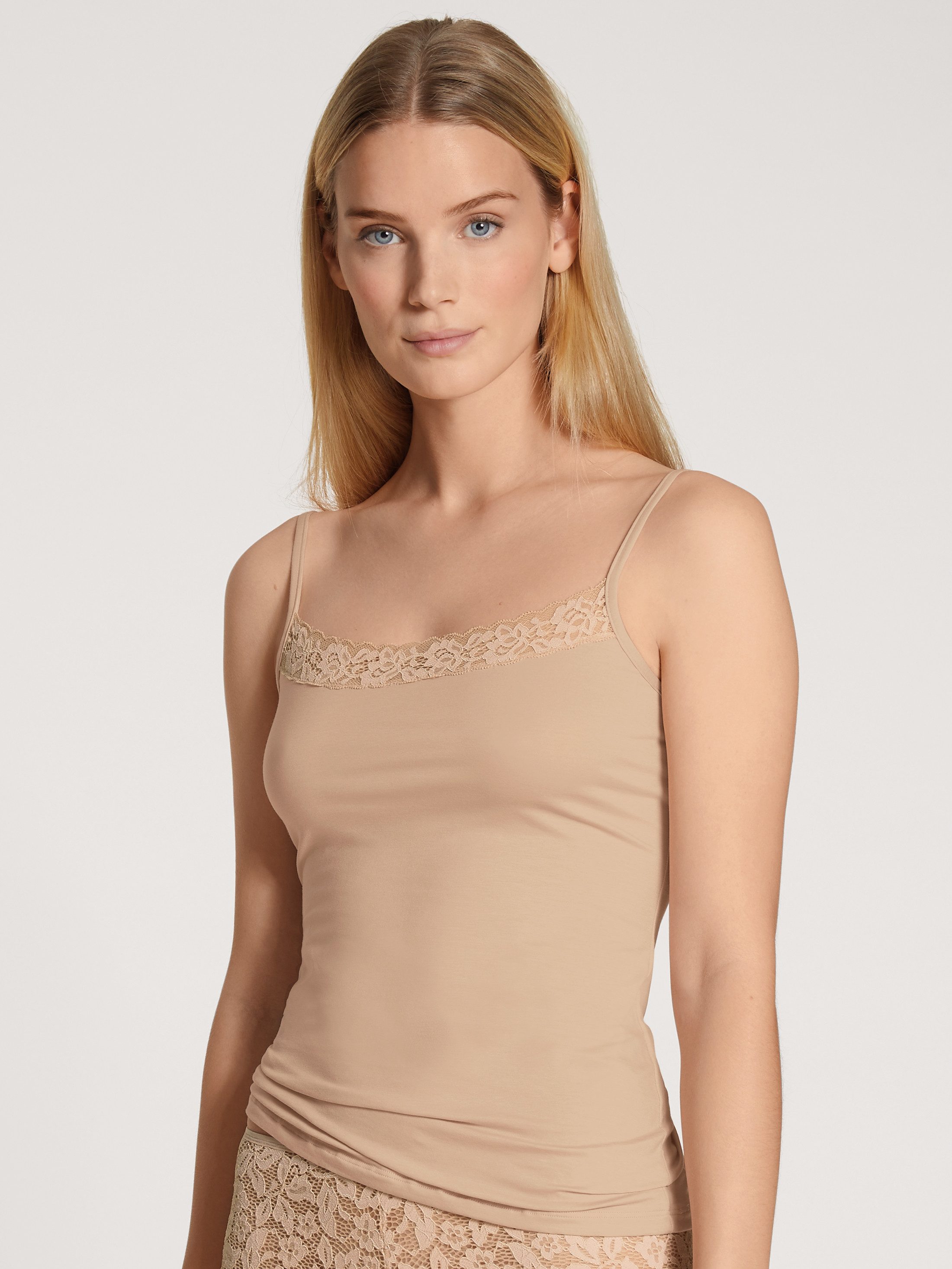 CALIDA Spaghettitop Natural Comfort Lace Damen (1-tlg)