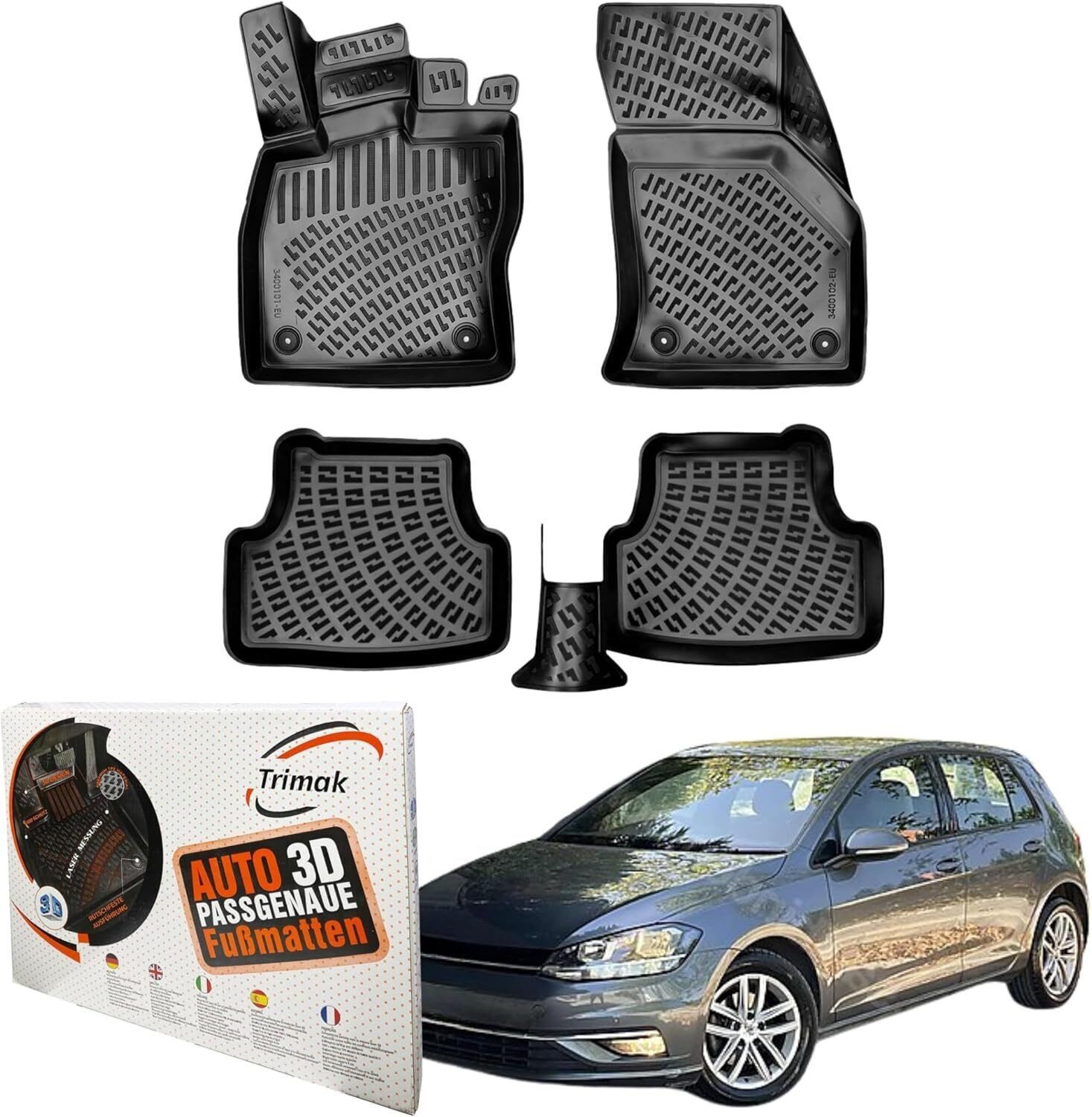 Passform-Fußmatten Oder Kofferraumwanne Oder Set kompatibel mit Volkswagen Golf