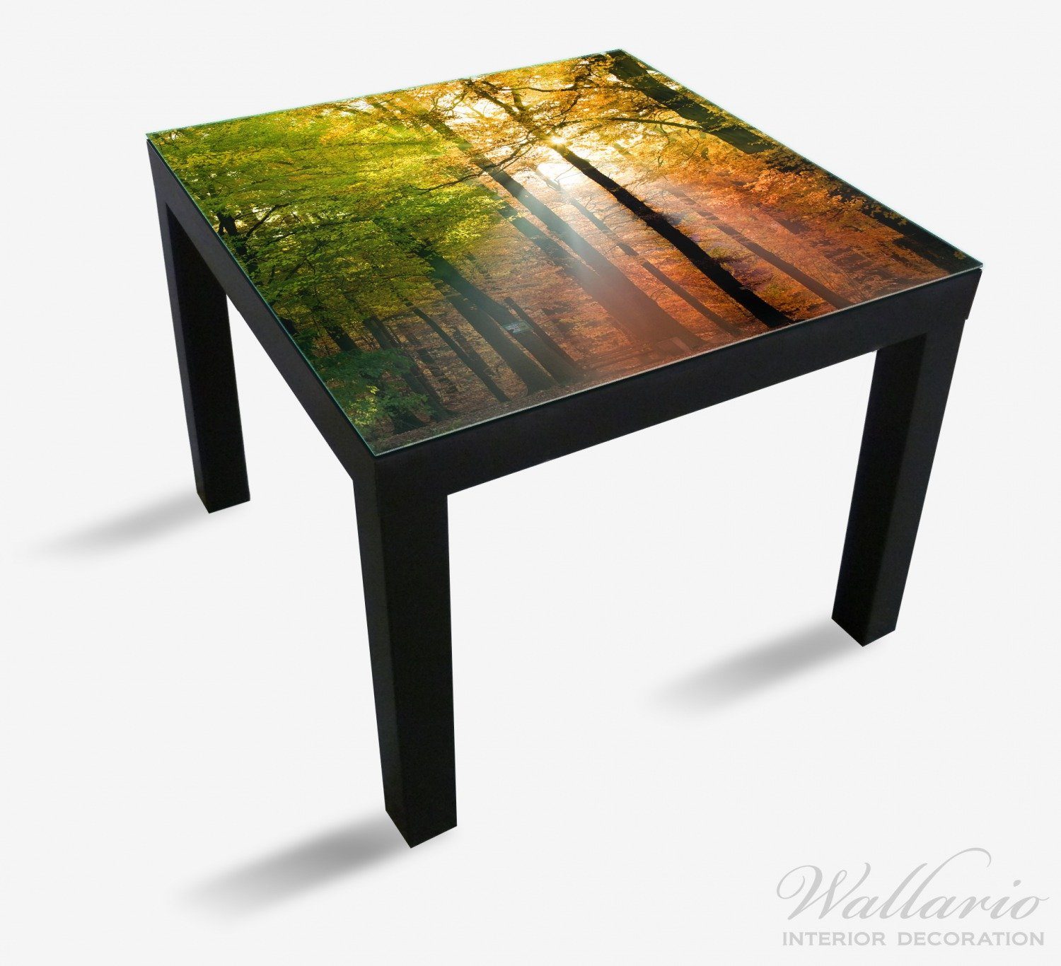 Ikea Wallario für geeignet Sonnenuntergang Herbstwald Lack im St), Tischplatte Tisch (1