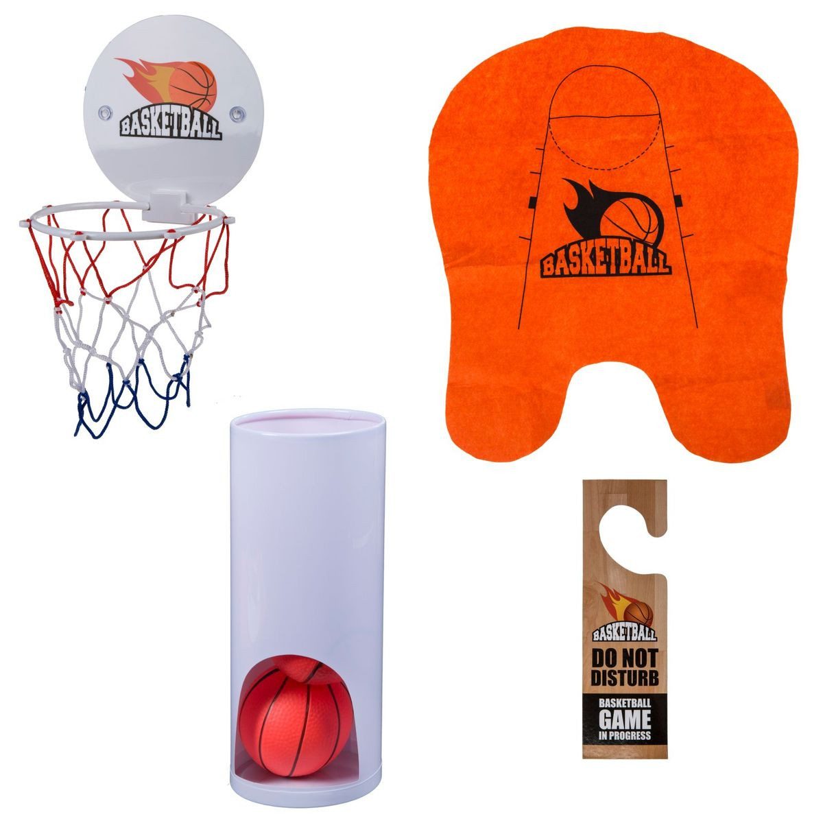 Out of the Blue Basketballkorb Spielset fürs Badezimmer mit Basketbällen, Spielmatte und Türschild (7-St), inkl. Aufhängung