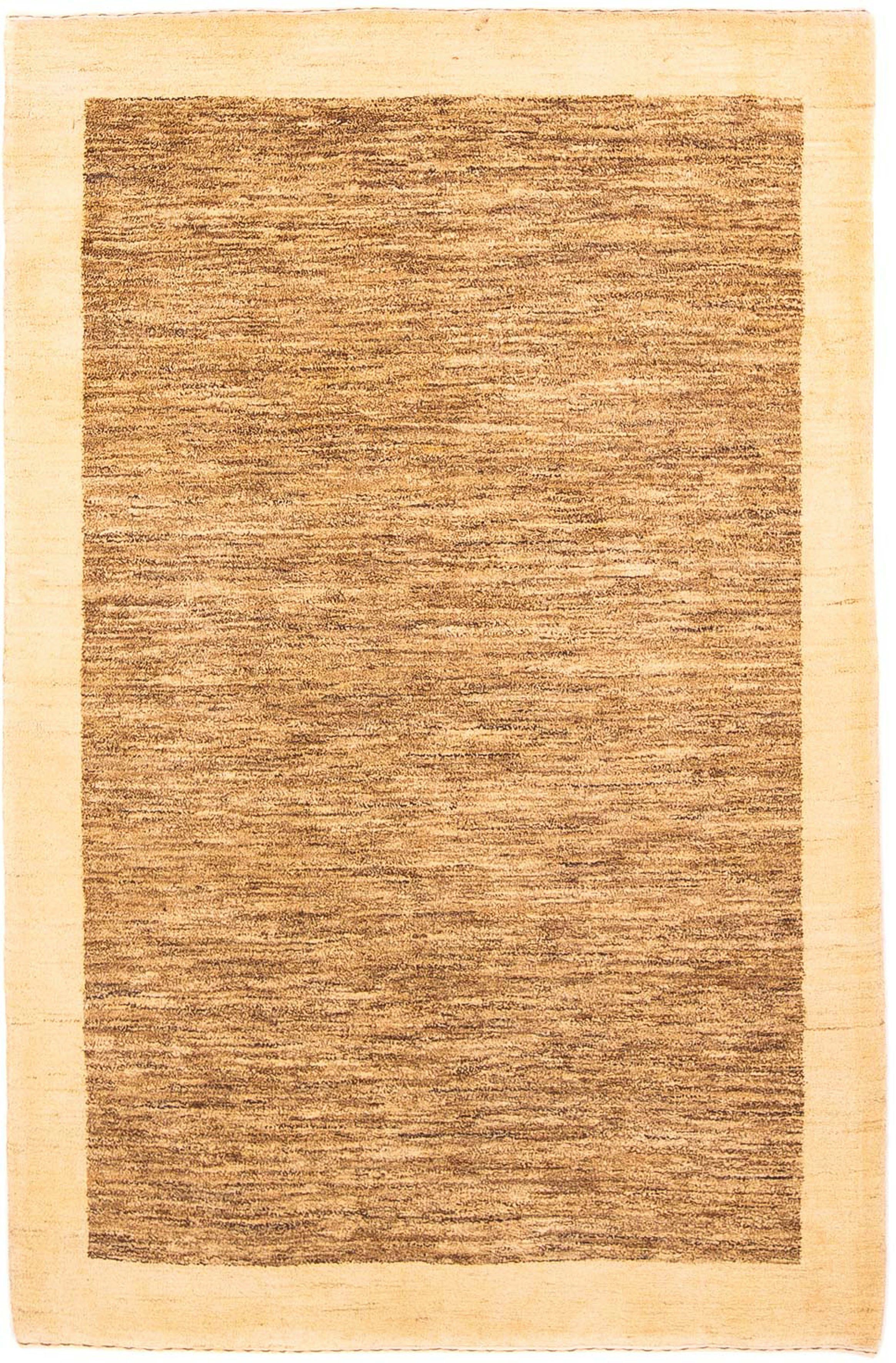 mit Höhe: Einzelstück - 169 Zertifikat Handgeknüpft, hellbraun, - Gabbeh - cm 99 Indus Wollteppich Wohnzimmer, rechteckig, 18 mm, morgenland, x