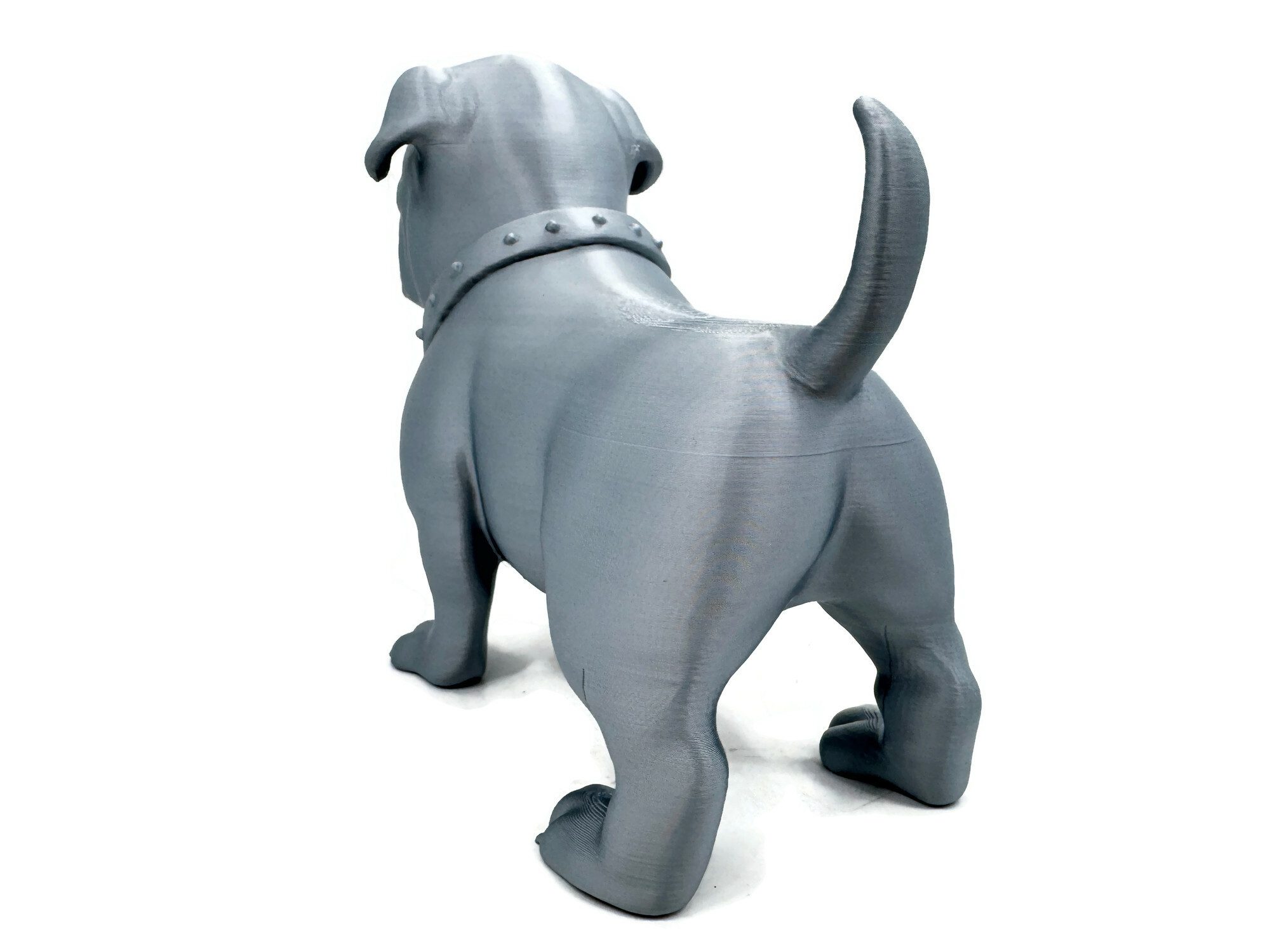 eXODA Skulptur Bulldogge stehende Figur 25 cm Statue Figur Skulptur groß (1x Skulptur, 1 St., Silberne Bulldogge stehend)