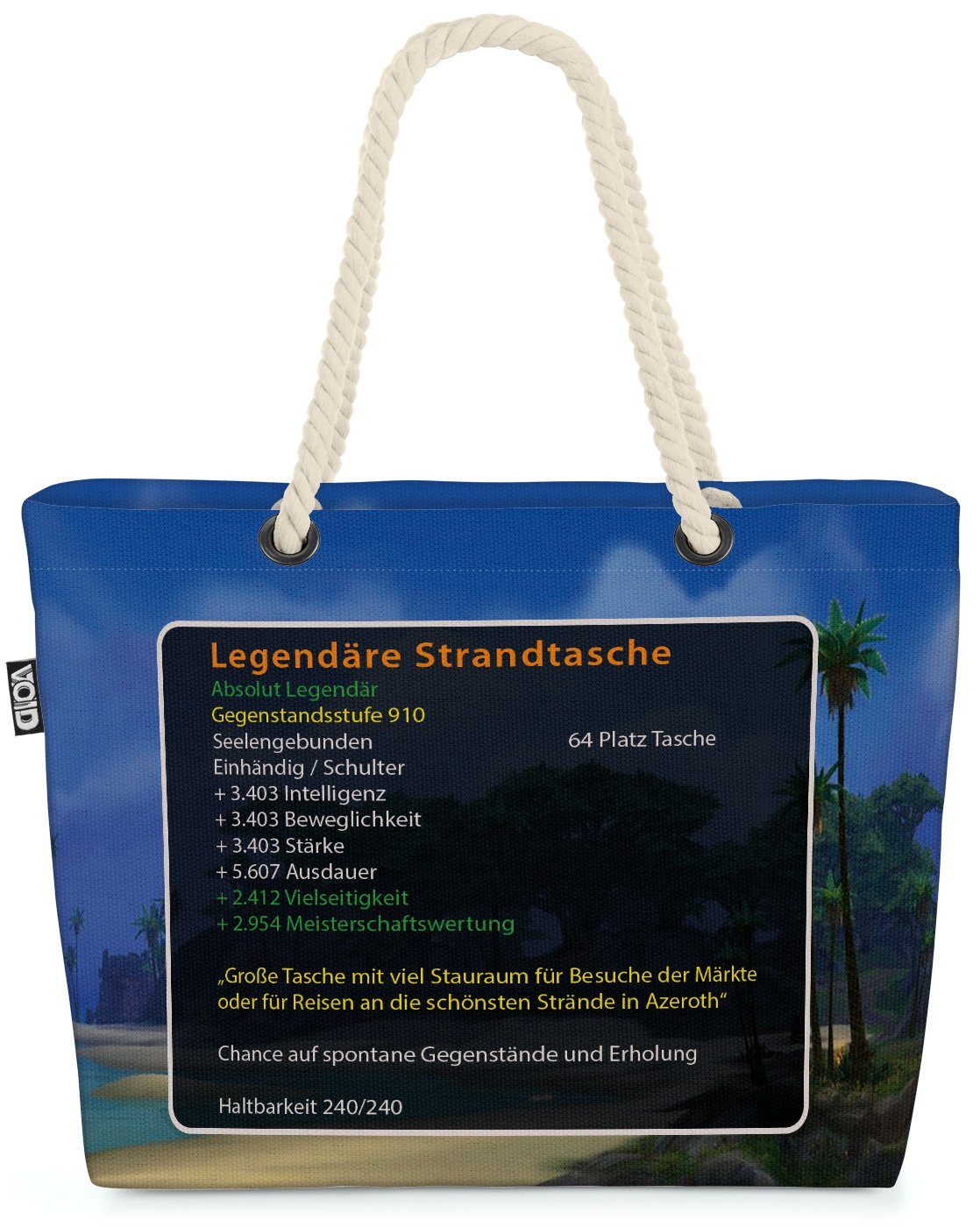 VOID Strandtasche (1-tlg), Legendäre World Shadowland wow mythisch Gamer Game Warcraft blau