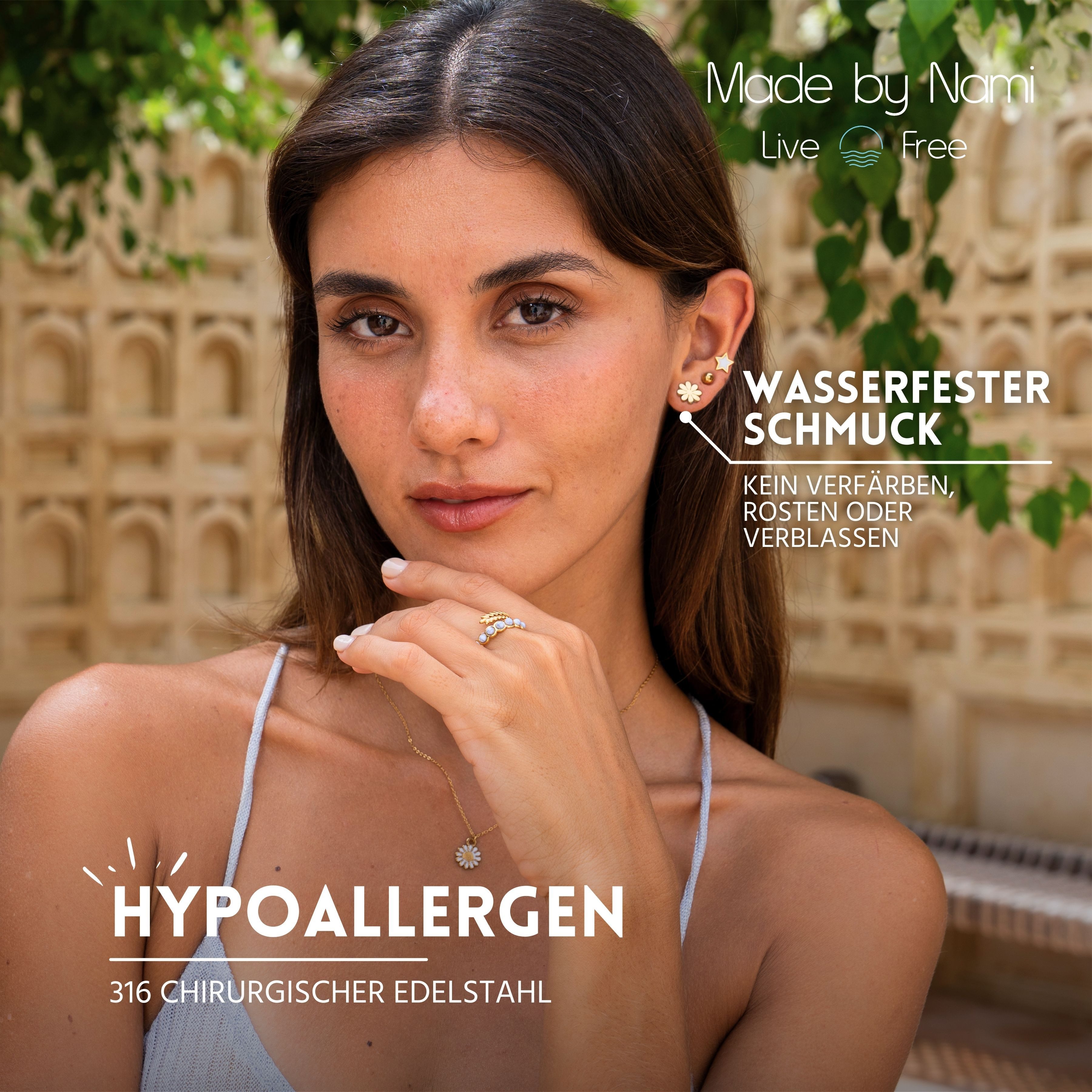 Made by Nami Ohrstecker-Set verschiedene Formen mit Blume-Stern-Perle Perlm günstig online kaufen