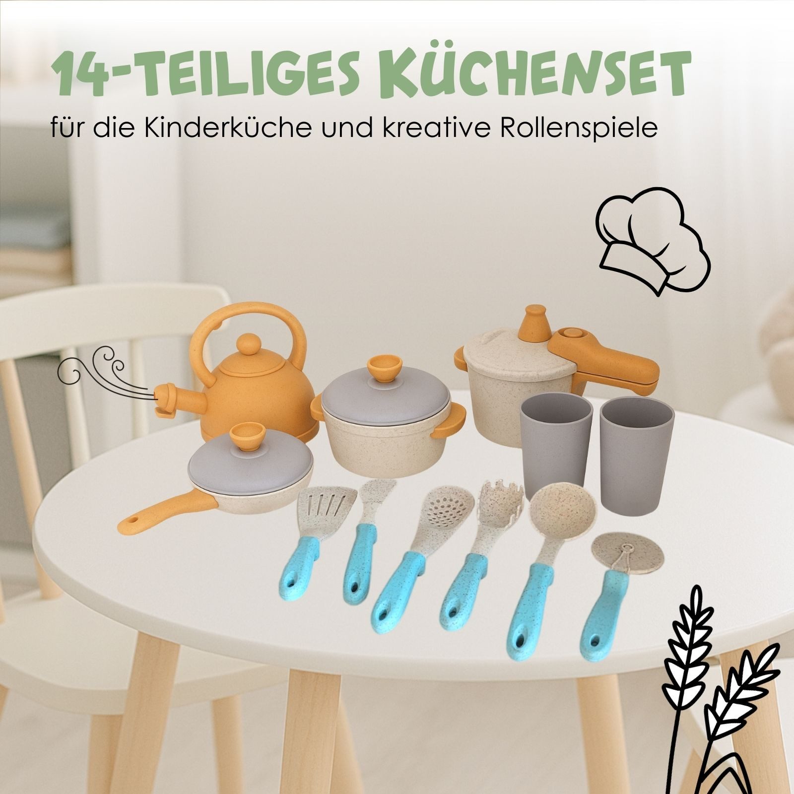 alldoro Spiel-Kochgeschirr Kinderküchen-Zubehör, Koch- und Geschirrset, 14- günstig online kaufen