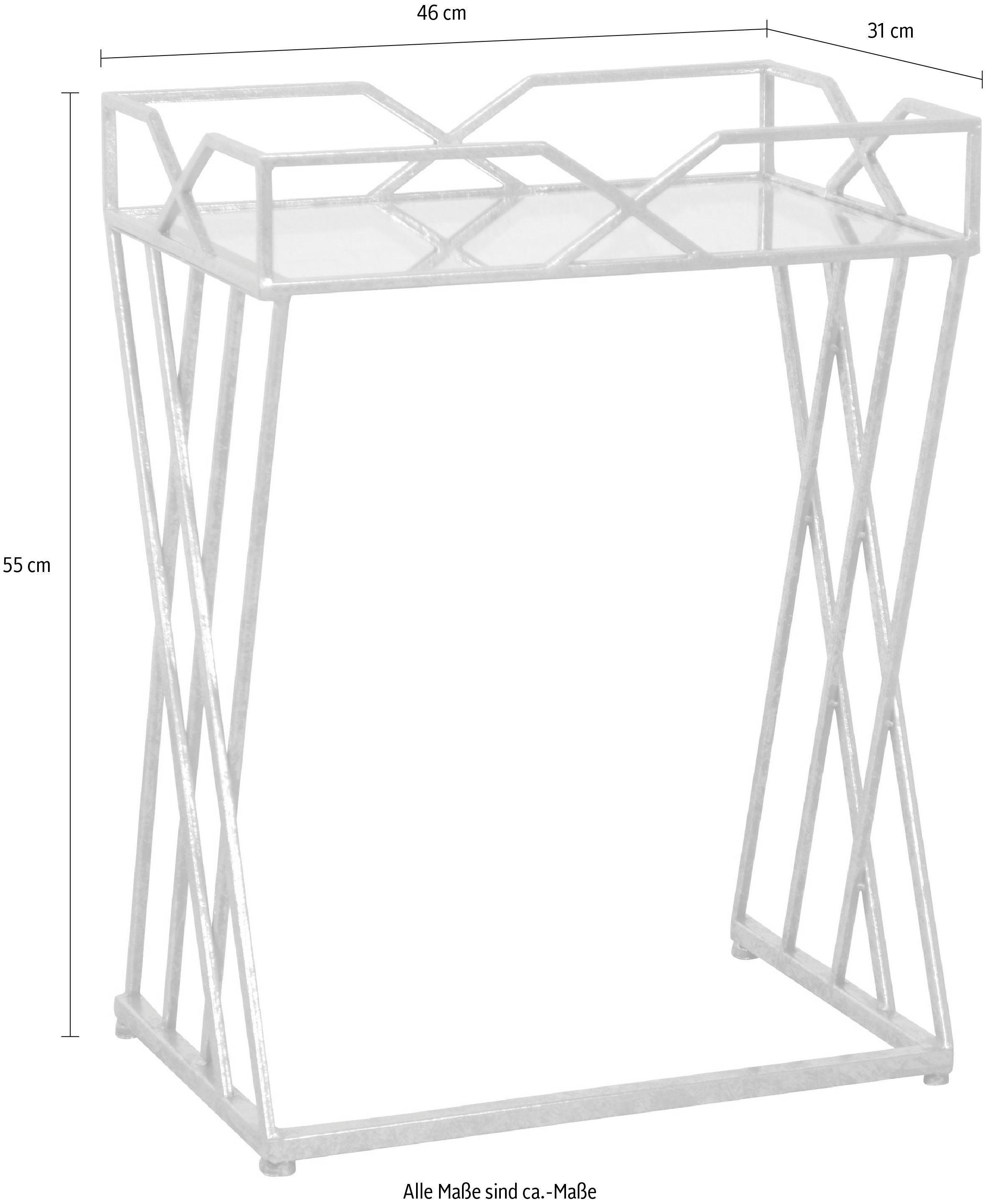 Home affaire Beistelltisch, mit hochwertiger Spiegelglasplatte