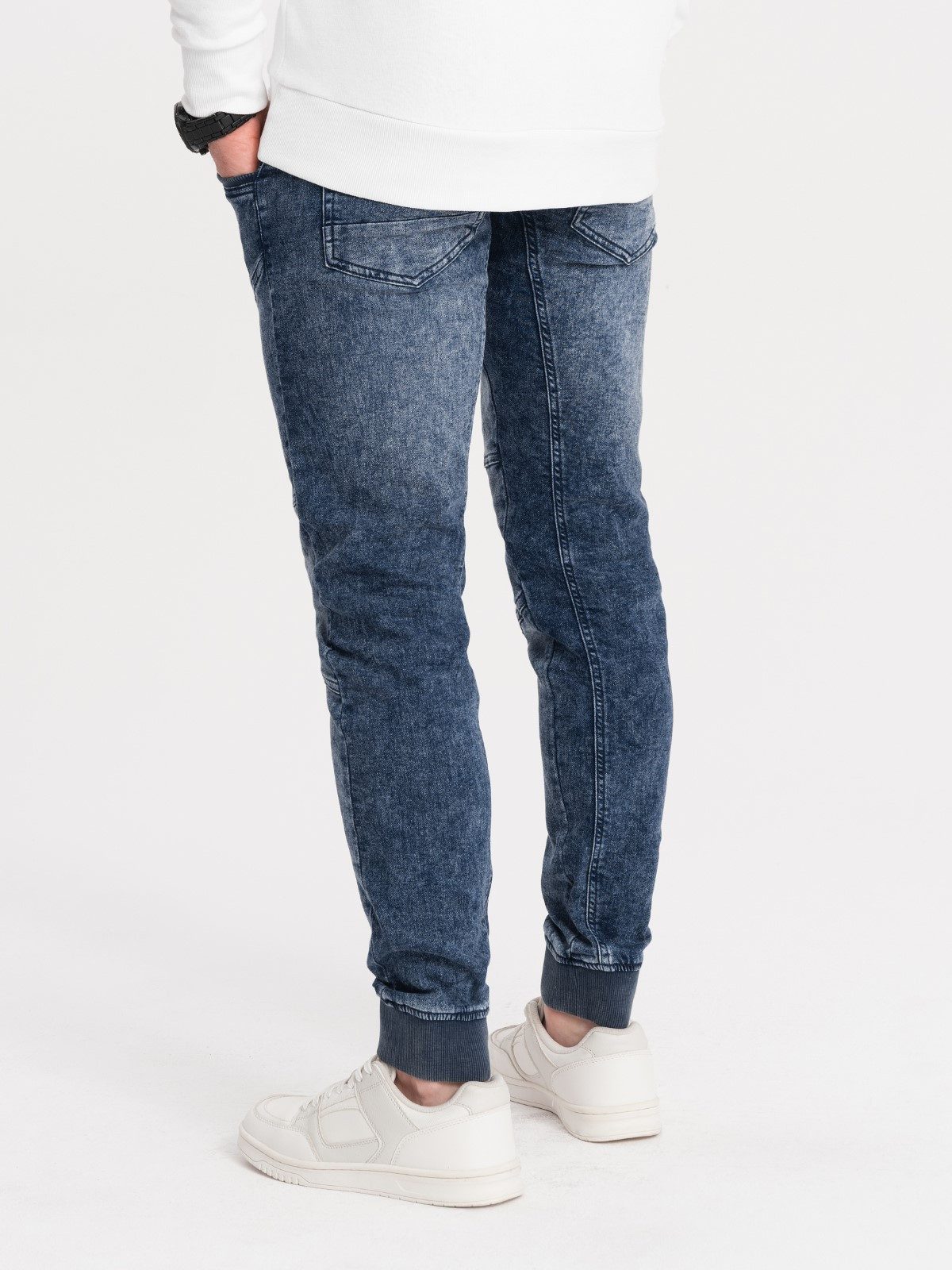 OMBRE Jeggings Marmorierte Herrenhose Jeggings mit Nähten