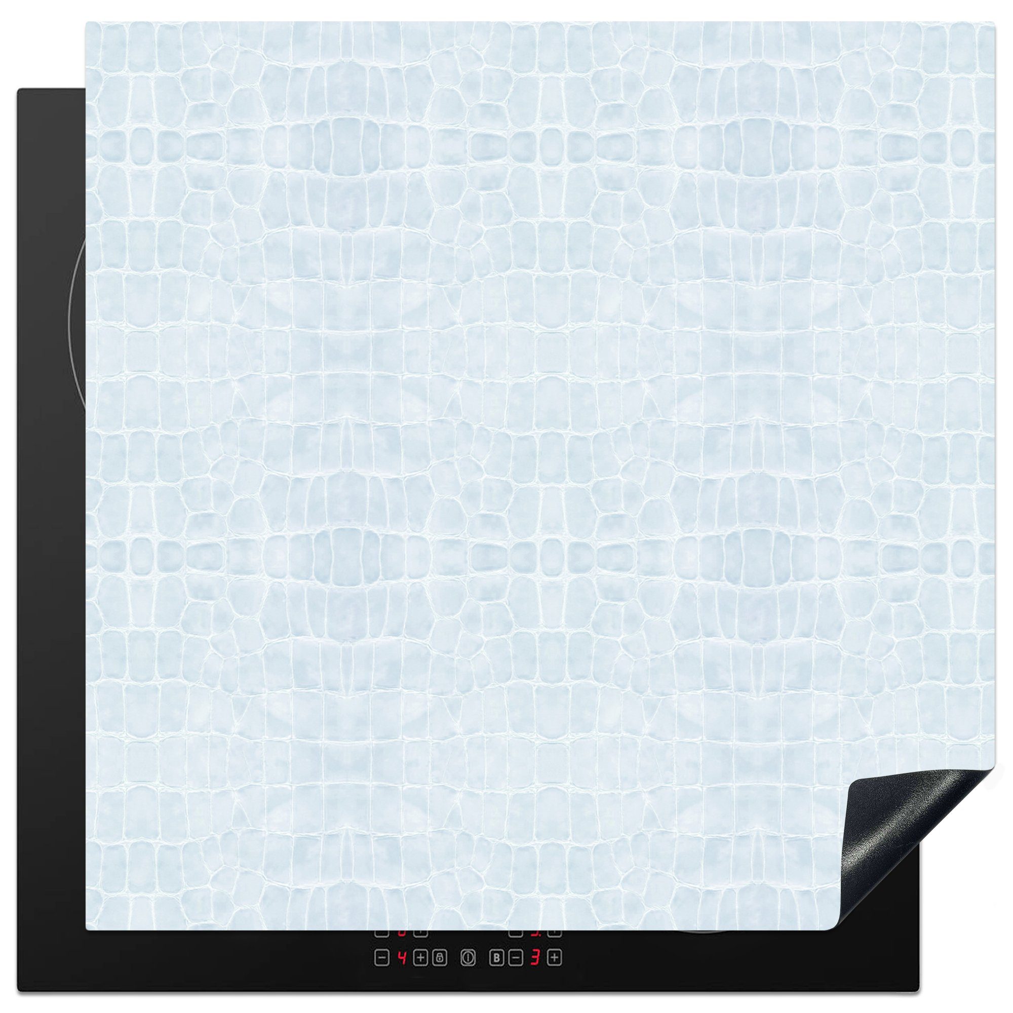 Arbeitsplatte Ceranfeldabdeckung, Leder cm, (1 78x78 Vinyl, küche tlg), Textur für - - MuchoWow Induktionsschutz Tierhaut, - Herdblende-/Abdeckplatte