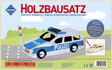 Pebaro 3D-Puzzle Holzbausatz Polizeiauto, 851/3, 26 Puzzleteile