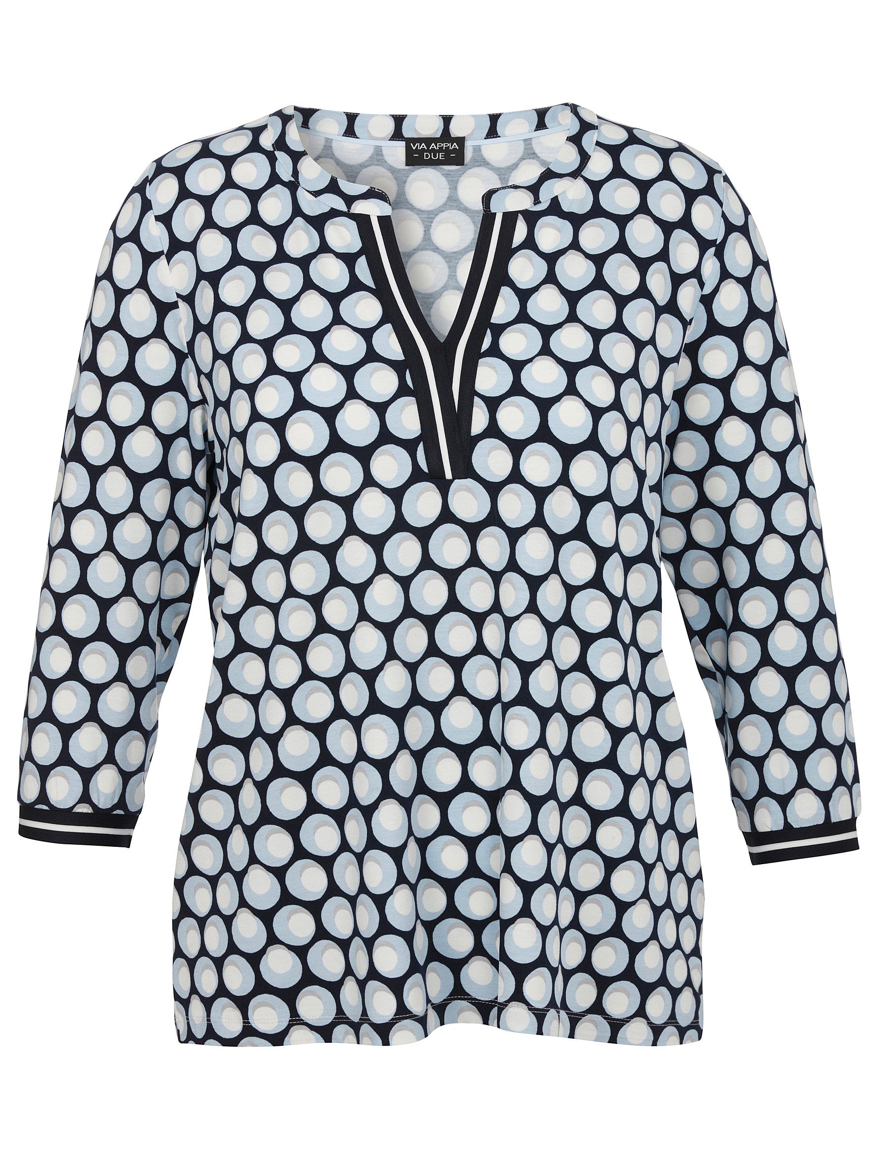 VIA APPIA T-Shirt T-Shirt V-Ausschnitt 3/4 Arm Druck günstig online kaufen