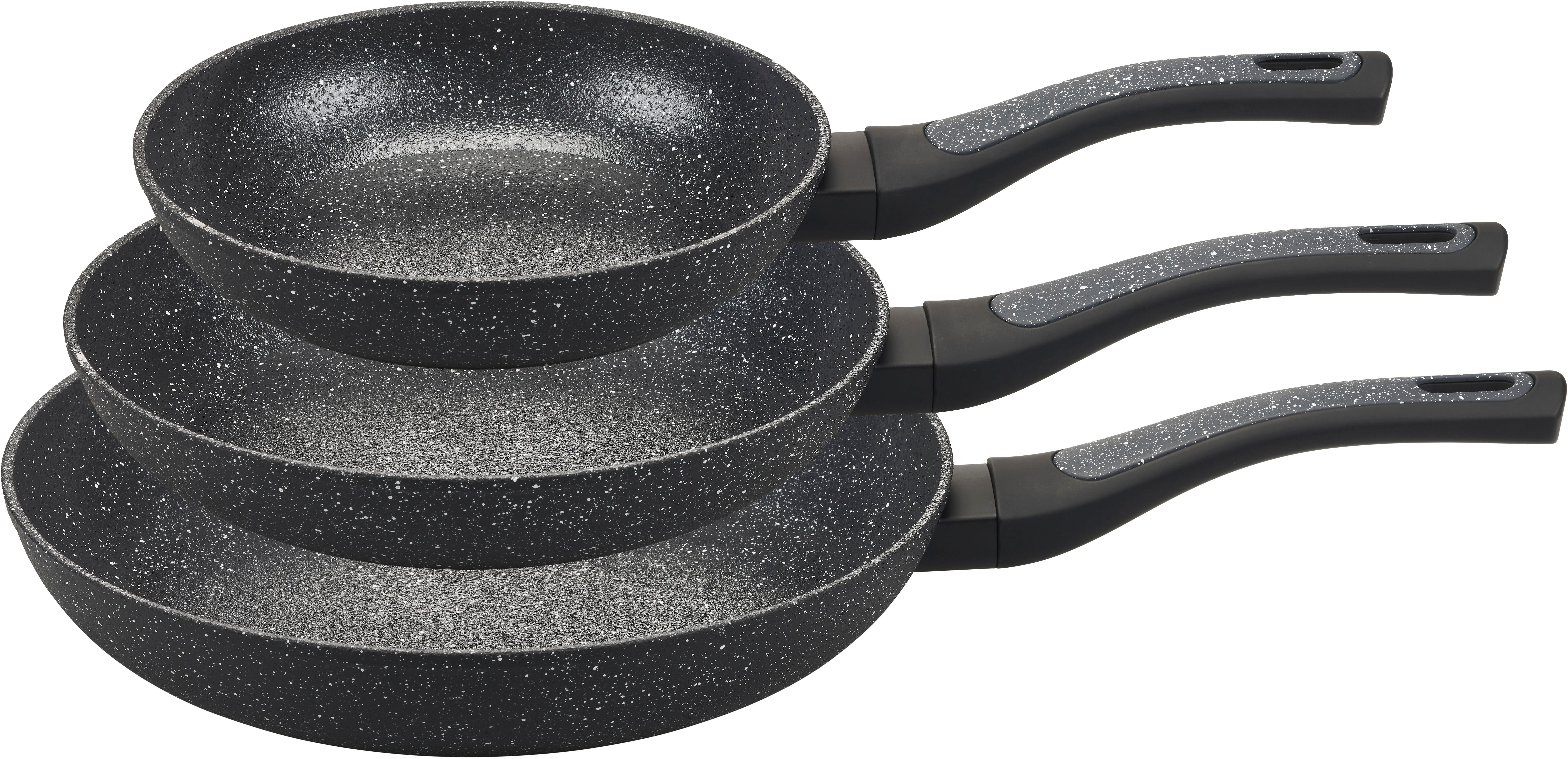 my home Сковороды-Set Dela, Aluminium (Set, 3-tlg), mit rauer Oberfläche für ein besonderes Braterlebnis