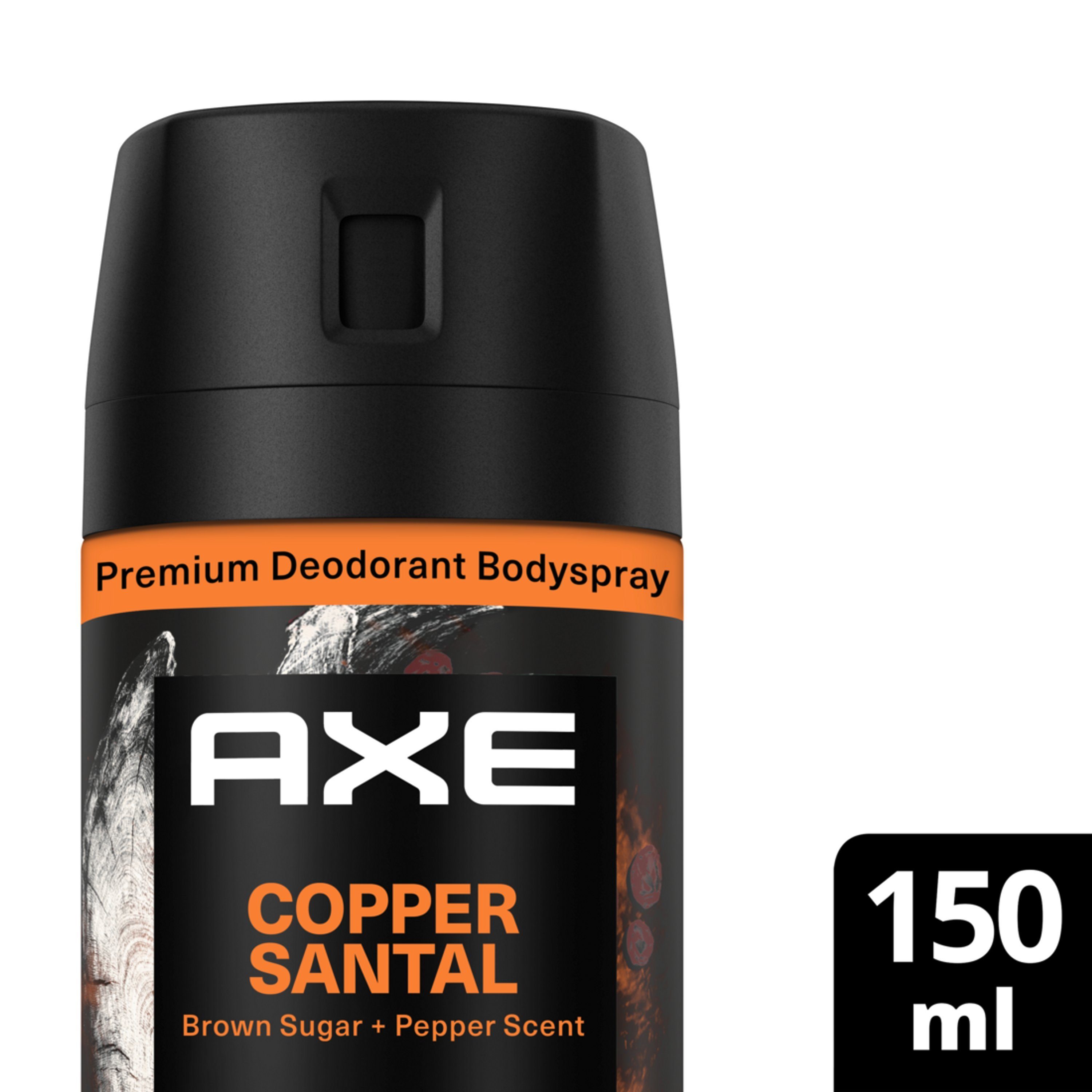Deo-Set Copper Deo ohne Premium 6x Aluminiumsalze axe Santal Bodyspray 150ml