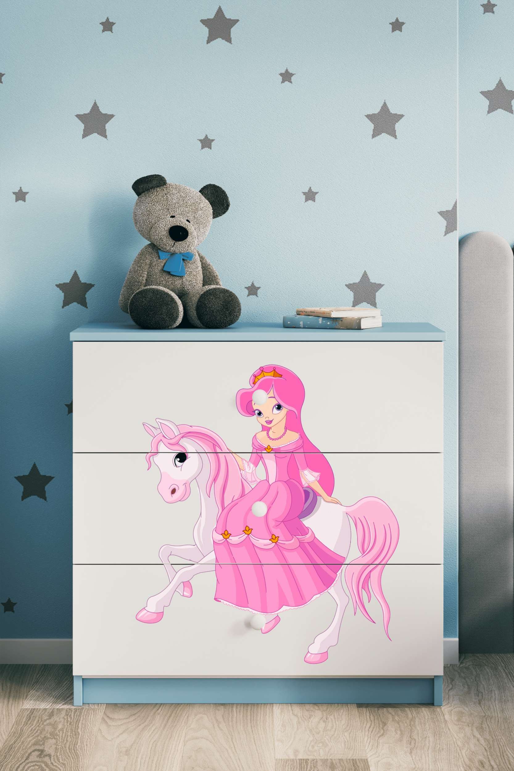 99rooms Kinderkleiderschrank Dreams Motiv IX (Sideboard, Highboard) Modern, Zertifikate und europäische Hygienestandards der Klasse E1