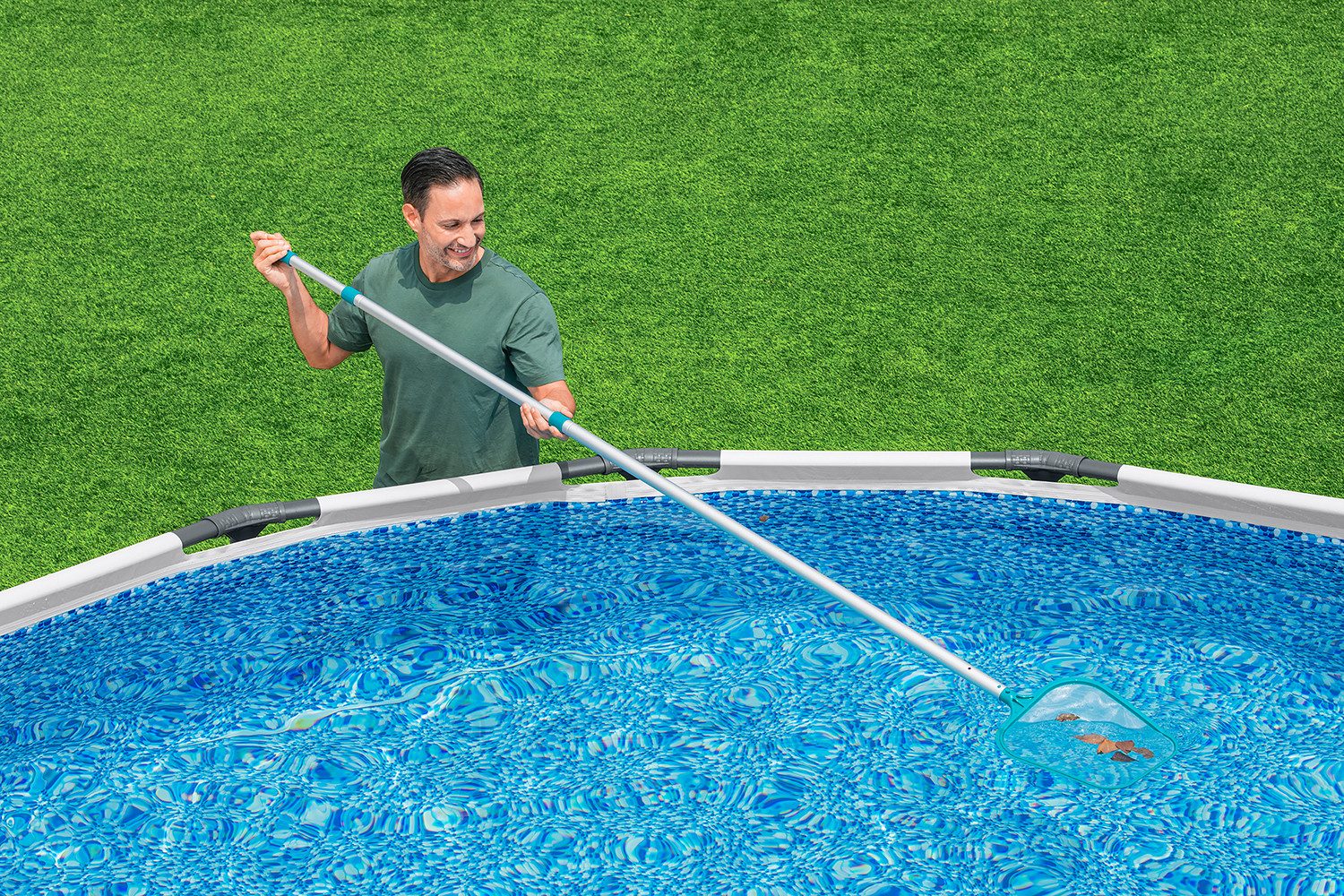 Bestway Kescher AquaScoop™ (Packung, 1-St., für Teleskopstangen (30 mm, nicht enthalten), 44 x 30 cm