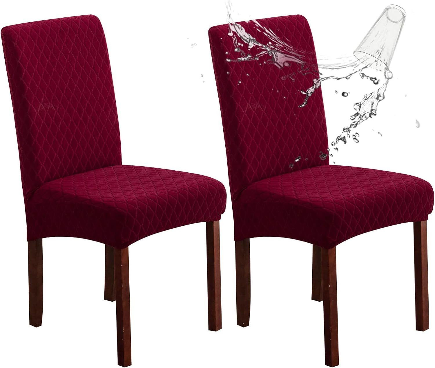 Sitzflächenhusse 2/4/6er Set Stretch Stuhlhussen für Esszimmerstühle, Coonoor, Abnehmbarer Waschbarer Stühle Schutz Dekoration Stuhlbezug