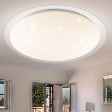 V-TAC Smarte LED-Leuchte, LED-Leuchtmittel fest verbaut, Kaltweiß, Warmweiß, Neutralweiß, Tageslichtweiß, Smart Home LED Decken Leuchte 40W Alexa App Lampe dimmbar Sternen