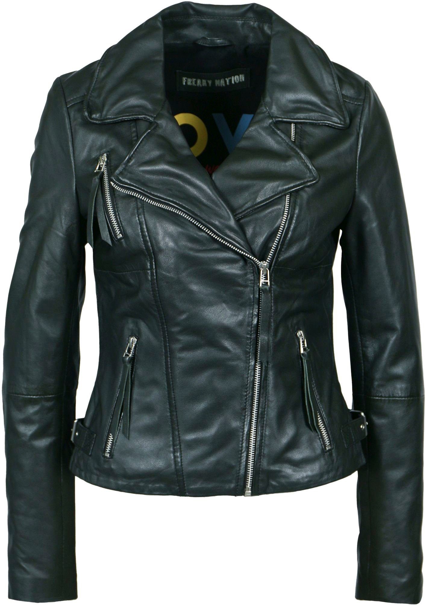 Freaky Nation Lederjacke New Princess Biker-Style m Biker rockigem