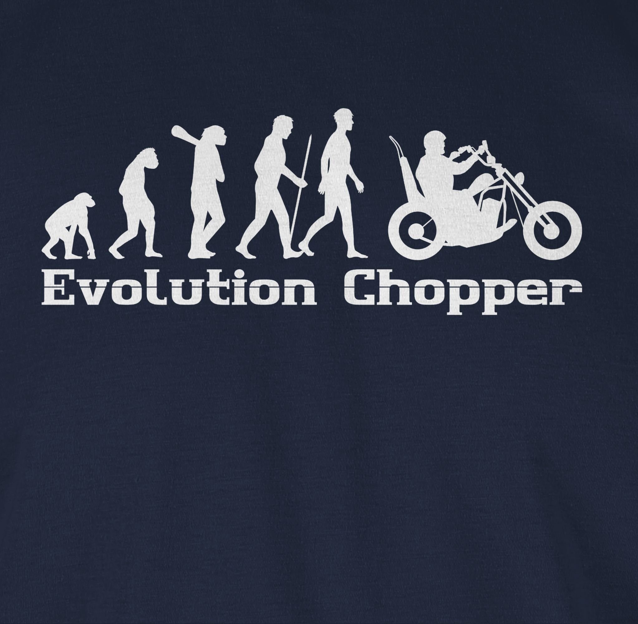 Shirtracer T-Shirt Evolution Chopper Evolution Outfit Blau 3 Navy