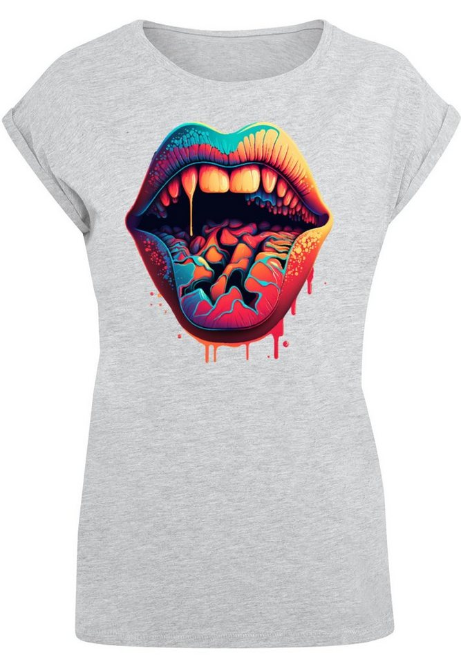 F4NT4STIC T-Shirt Drooling Lips SHORT SLEEVE TEE Print