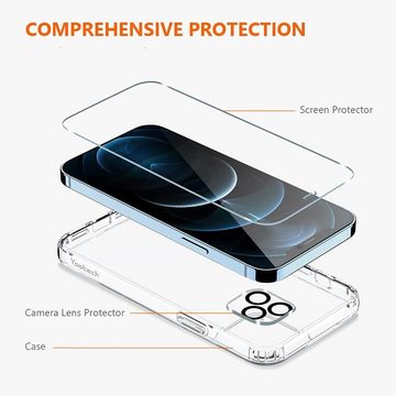 MORRENT Smartphone-Hülle Hülle für Iphone 14 pro Max Hülle + 2x Panzerglass +2 Kameraschutz