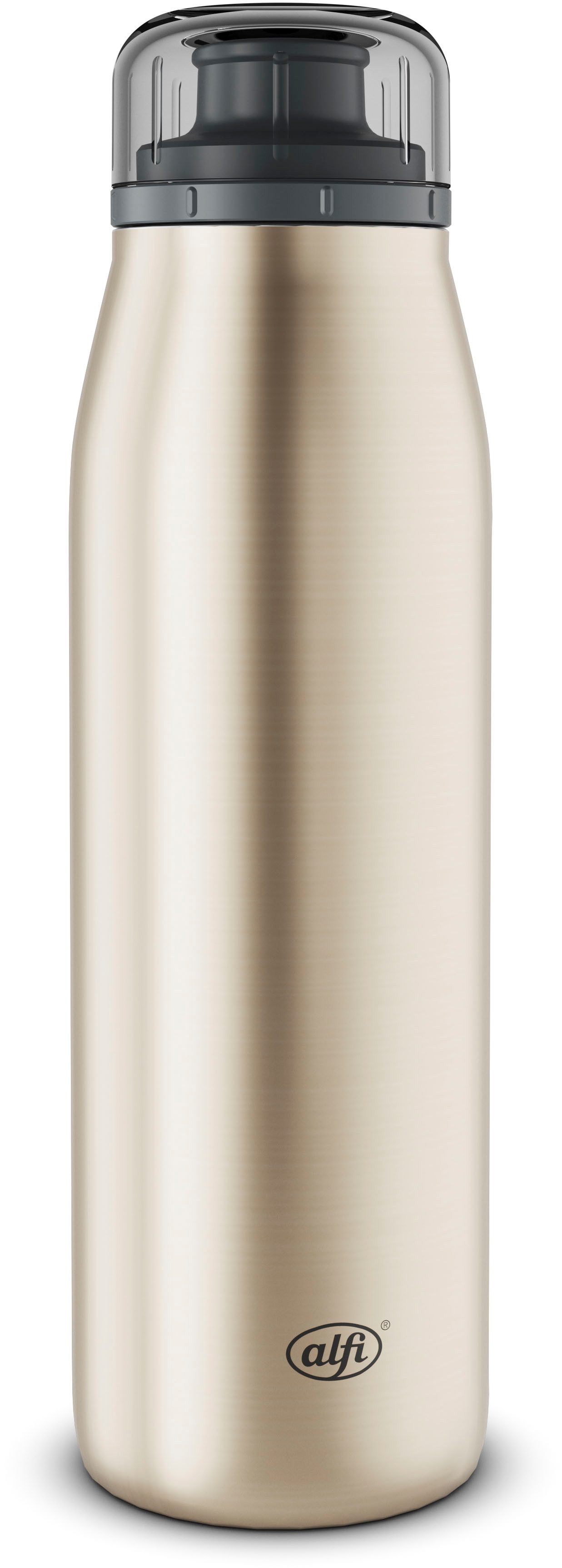 Alfi Isolierflasche ISO BOTTLE, Edelstahlkörper, spülmaschinenfest, 0,5l, 12h heiß & 24h kalt, Trinköffnung mit konsistentem Trinkfluss