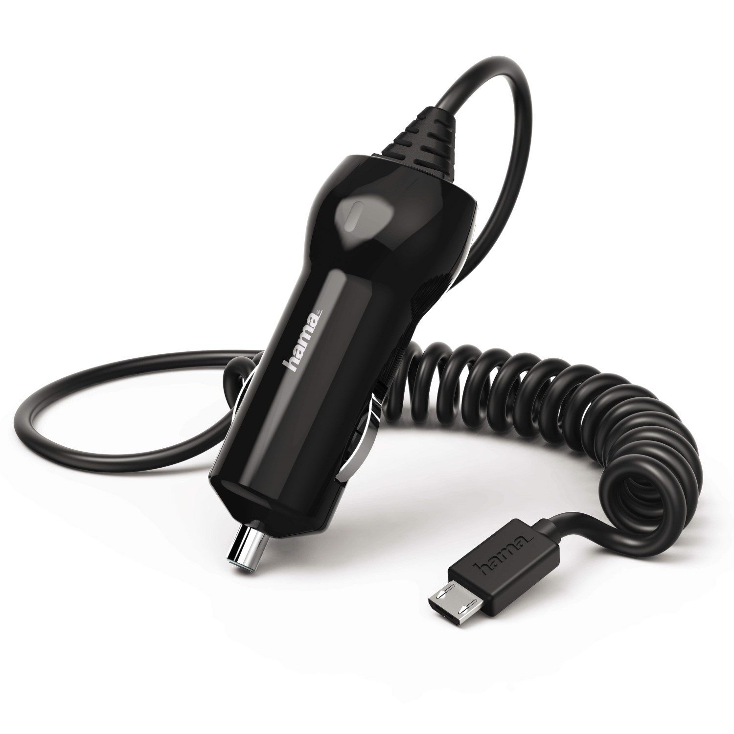 Hama KFZ Schnell-Ladekabel Micro-USB Spiral-Kabel Smartphone-Ladegerät (Lade-Adapter Auto Ladegerät Schnellladung Spiralkabel Ladekabel)