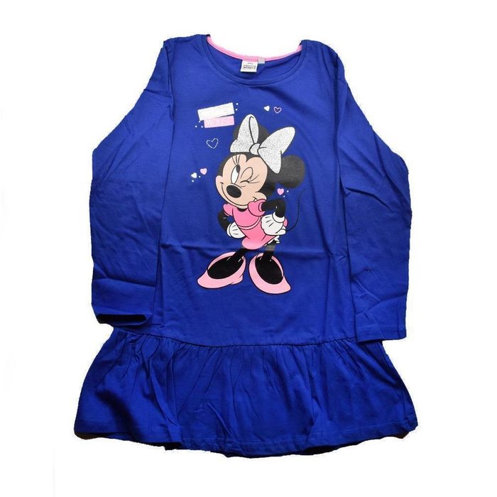 EplusM Shirtkleid Minnie Maus & Daisy Mädchenkleid mit Glitzer blau