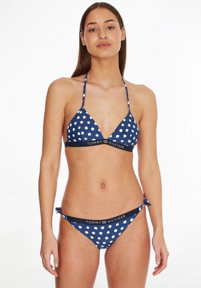 Tommy Hilfiger Swimwear Triangel Bikini Top »Cady«, im Punkte Design › blau  - Onlineshop OTTO