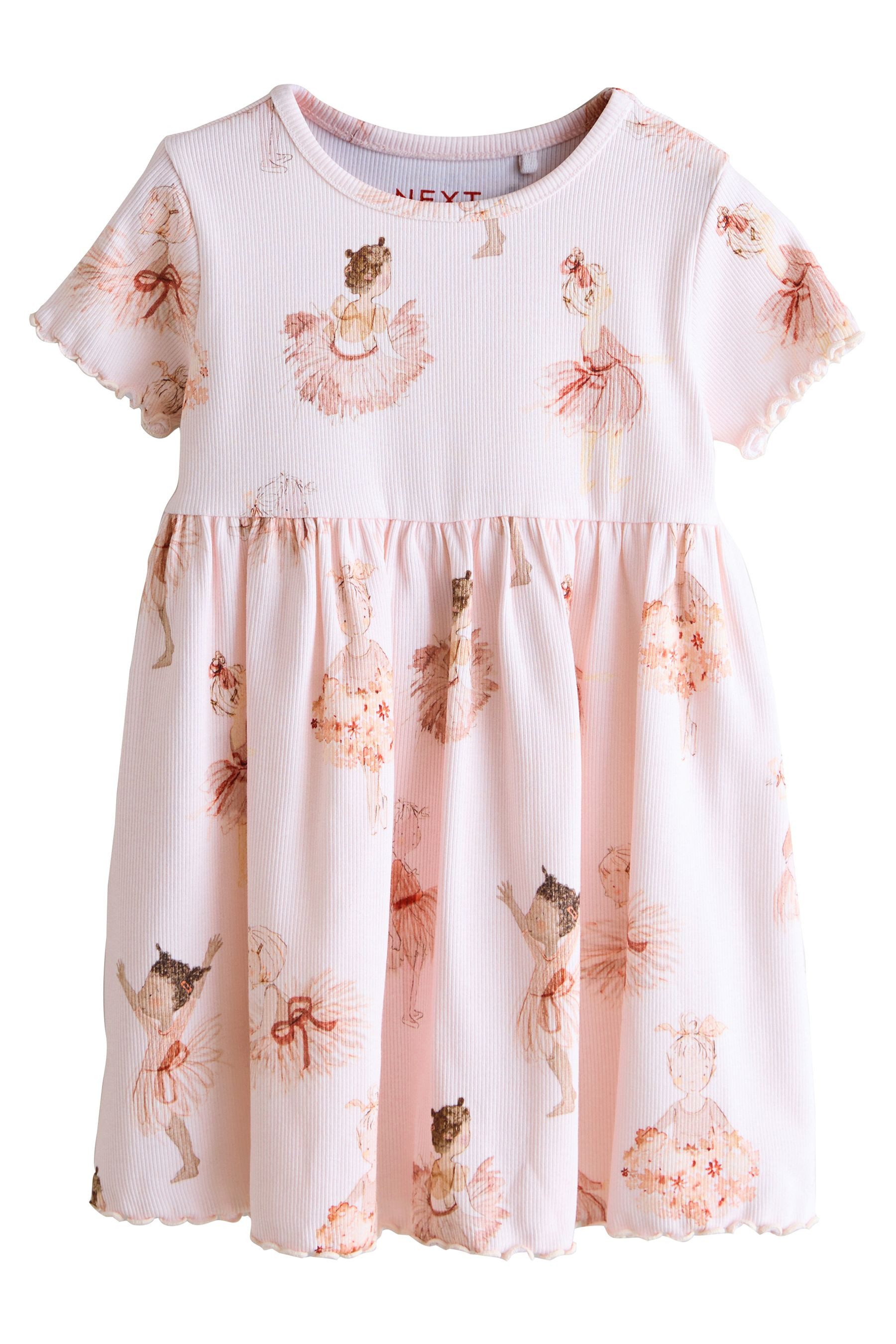 Next Jerseykleid Geripptes Kurzarmkleid (1-tlg)