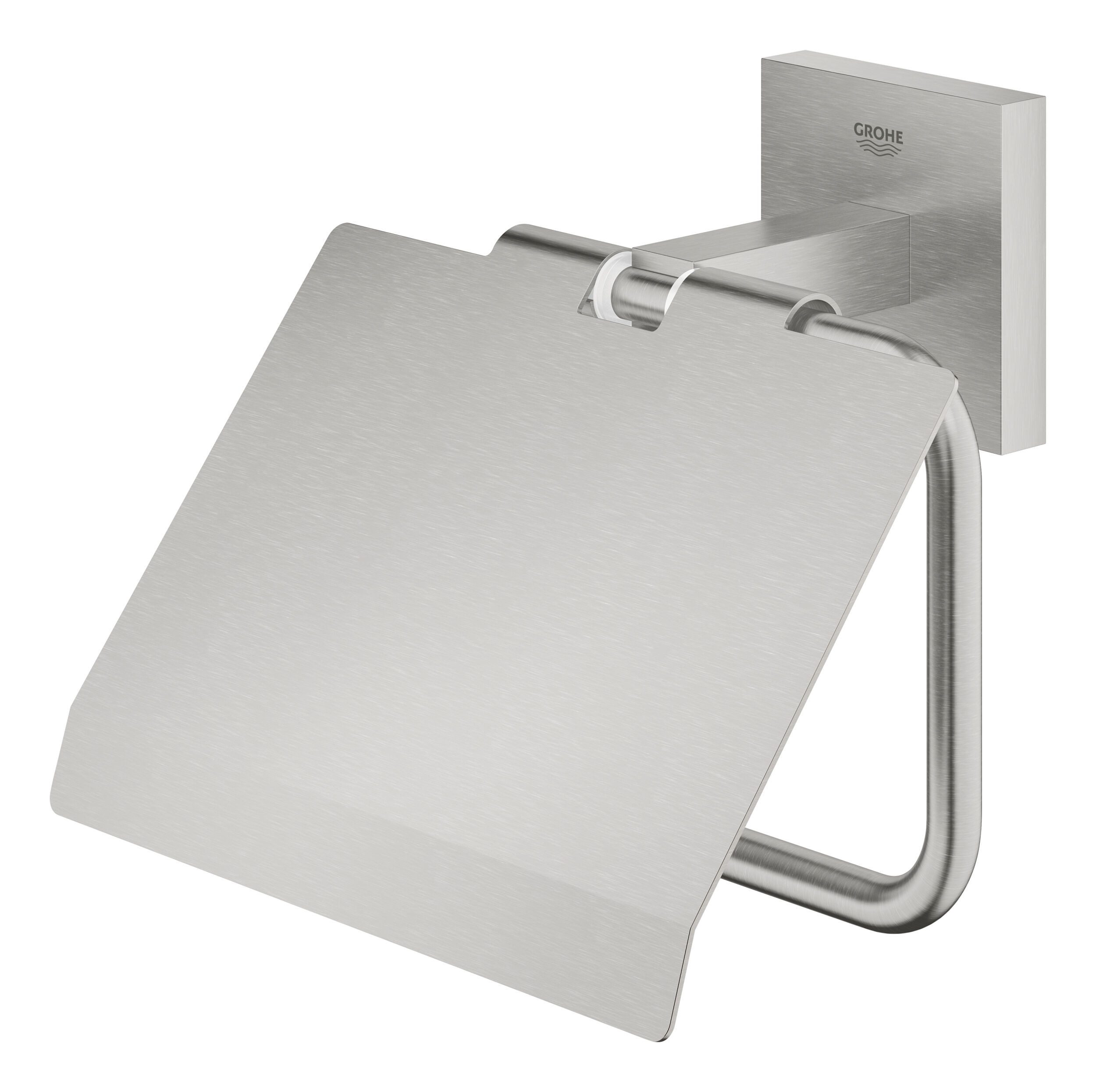Grohe Toilettenpapierhalter Start Cube, Mit Deckel - Supersteel