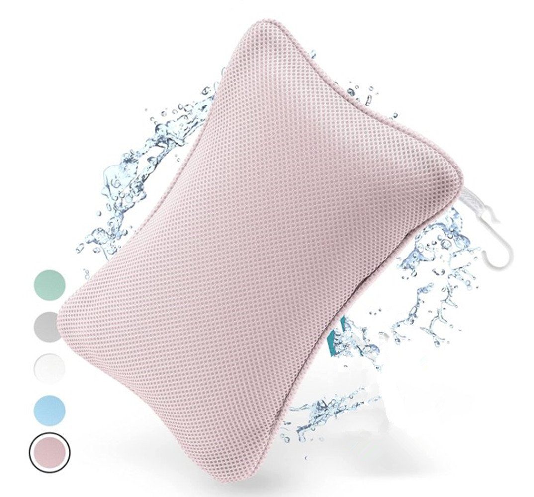 Set, für Saugnäpfen,Badewannenkissen Nacken,Nackenkissen, Badewanne,Badekissen XDeer, Badewanne Nackenstützkissen Badewanne,Kissen Duschkissen pink mit & Badewannenkissen