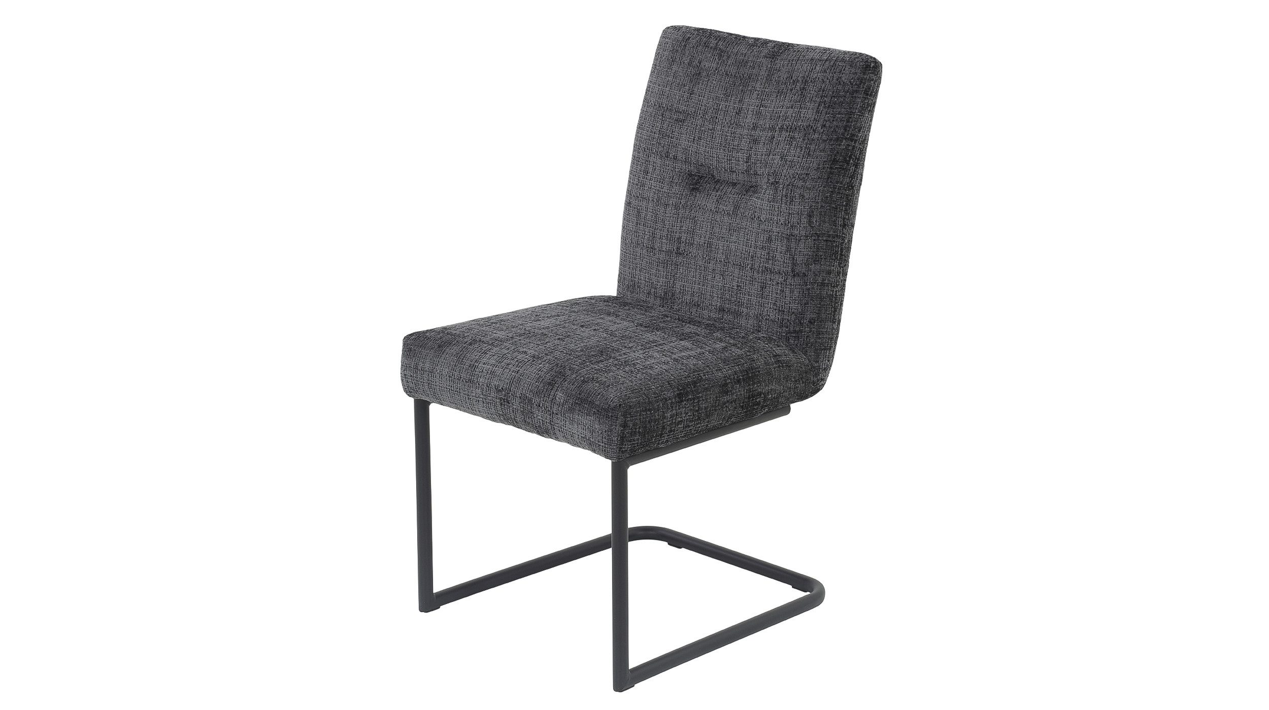 Die Möbelfundgrube® Freischwinger Komfortsitz mit Federkorb / Webstoff / »CLEO«, schwarzes Metallgestell · belastbar bis 120 kg · Bezug Strukturoptik