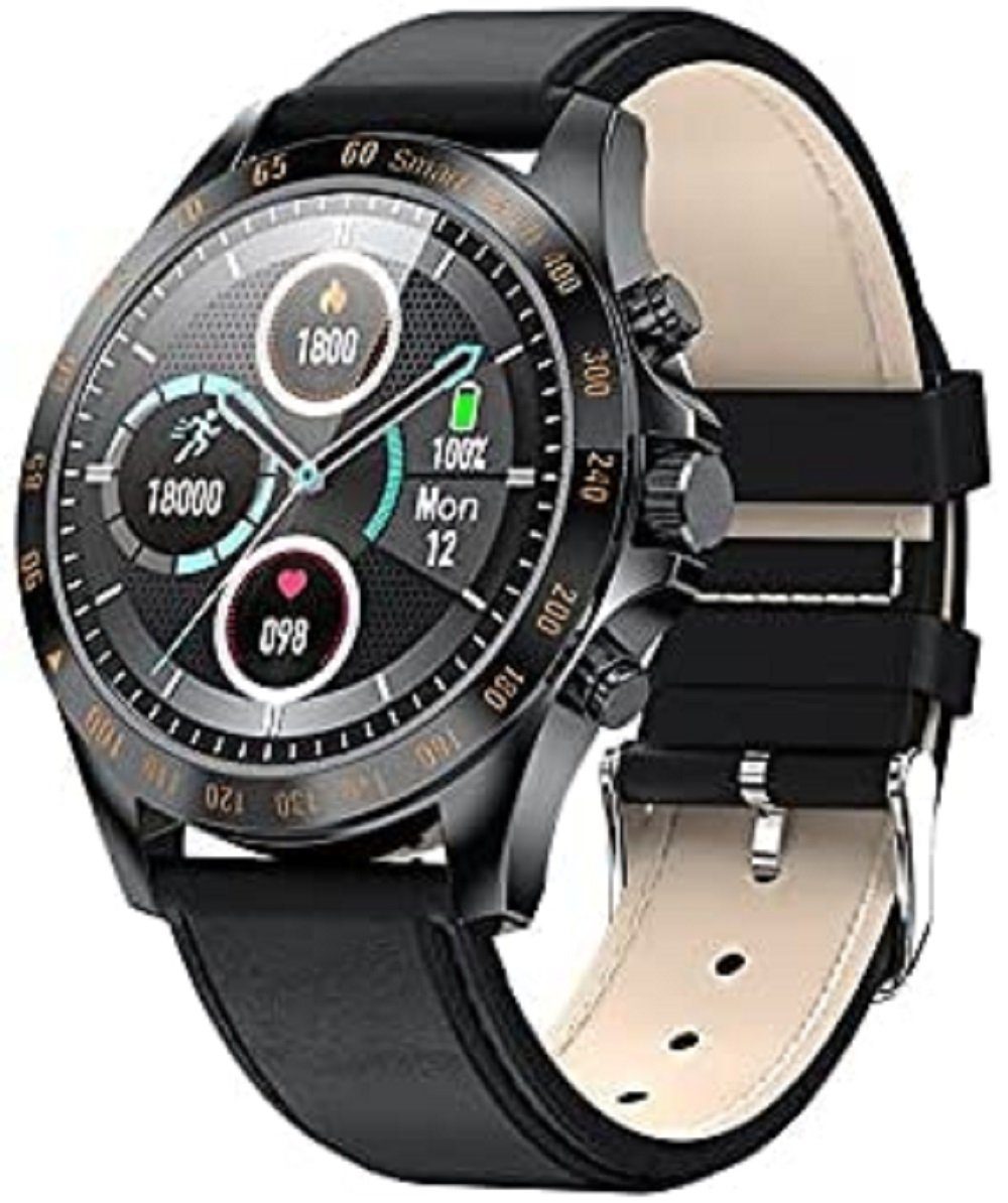 Garett Electronics Smartwatch Garett Men Style Silberstahl mit Pulsmesser,  Blutdruckmesser und Pulsoximeter Smartwatch
