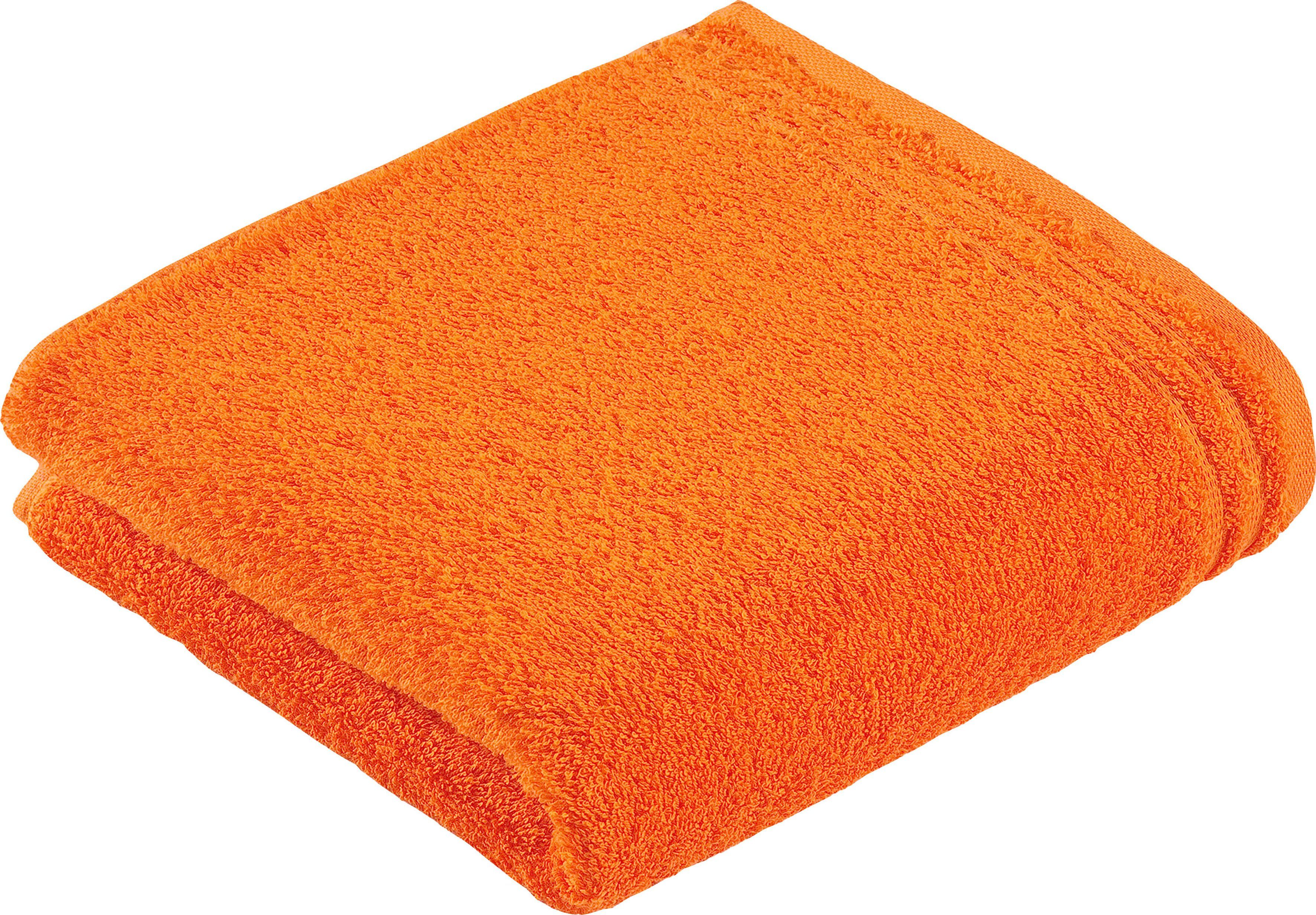 Vossen Badetuch Calypso Feeling, Walkfrottee (1-St), mit schmaler Bordüre, aus 100% hochwerter Baumwolle, Vegan, einfarbig orange