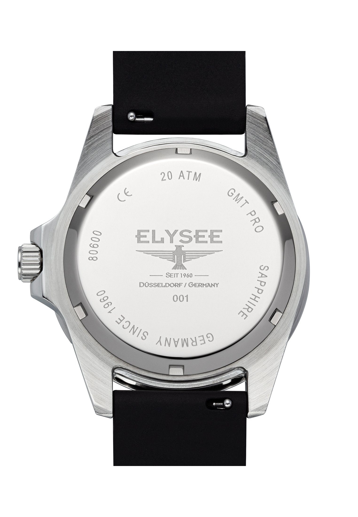 Elysee Automatikuhr Pro Silikon GMT Schwarz BK7