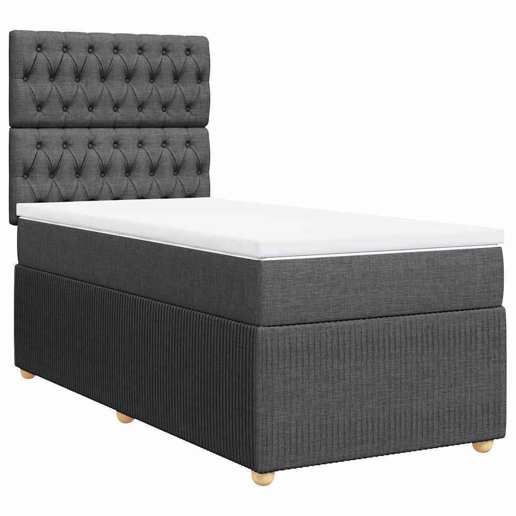 vidaXL Bett Boxspringbett mit Matratze Dunkelgrau günstig online kaufen