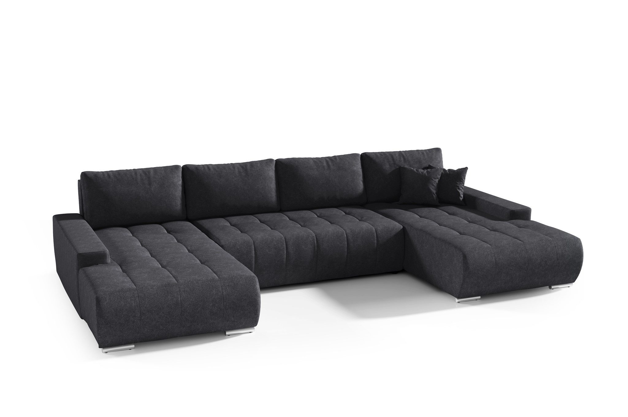 Fun Möbel Wohnlandschaft Sofa mit Schlaffunktion VOGAR in Stoff, inkl. Bettkasten, Inkl. 4 Rückenkissen und 2 Zierkissen