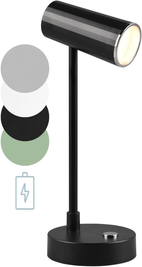 lightling LED Tischleuchte Lendi, LED fest integriert, Tageslichtweiß, Lichtfarbe einstellbar, Akkubetrieb, Sensordimmer, USB-C
