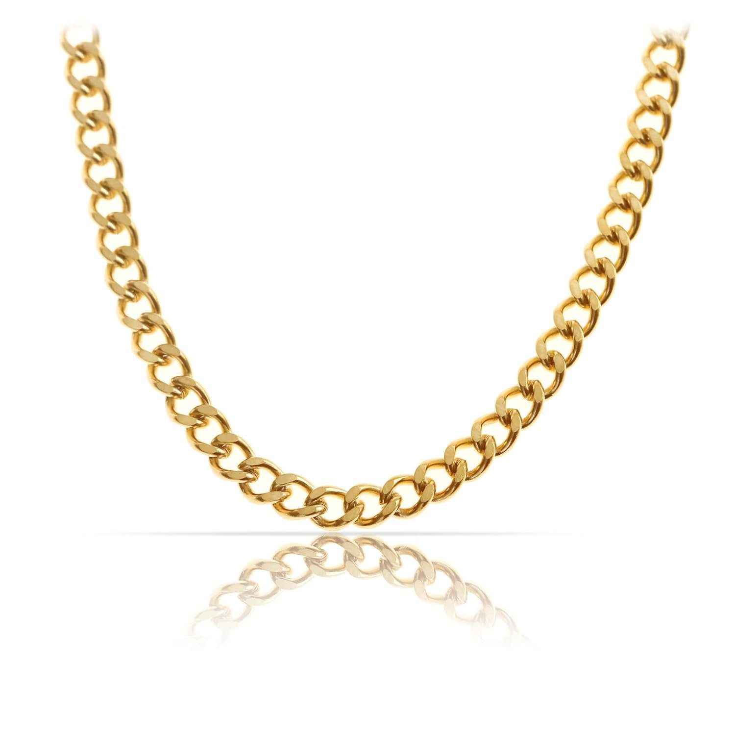 Made by Nami Panzerkette Hochwertige Halskette aus Edelstahl Herren & Damen Robuste Königskette, Gliederkette Halskette Cuban Link Chain