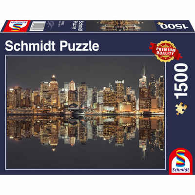 Schmidt Spiele Puzzle New York Skyline bei Nacht, 500 Puzzleteile